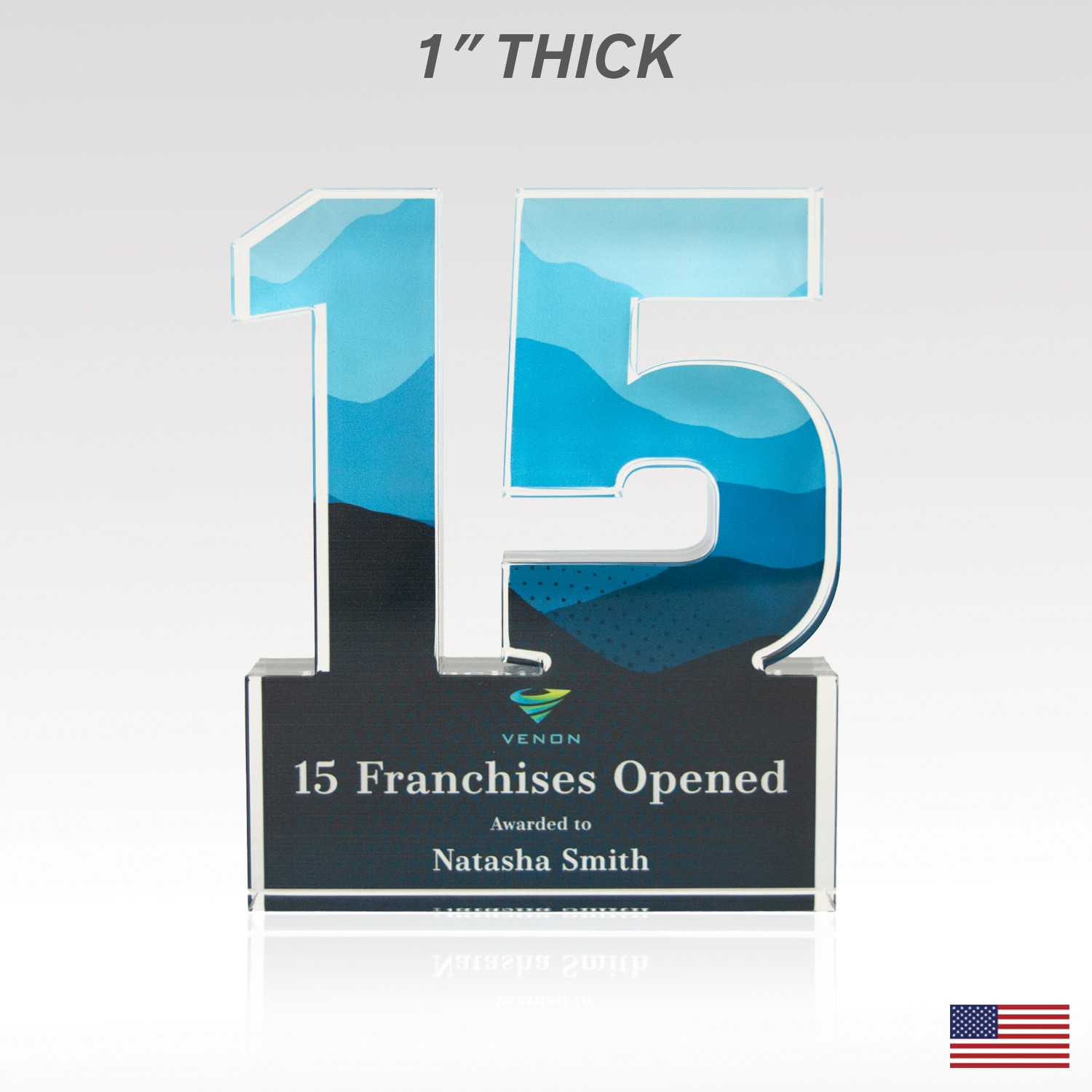 Picture of 1" USA-Made Acrylic Numerals Style 15 – Plus Series