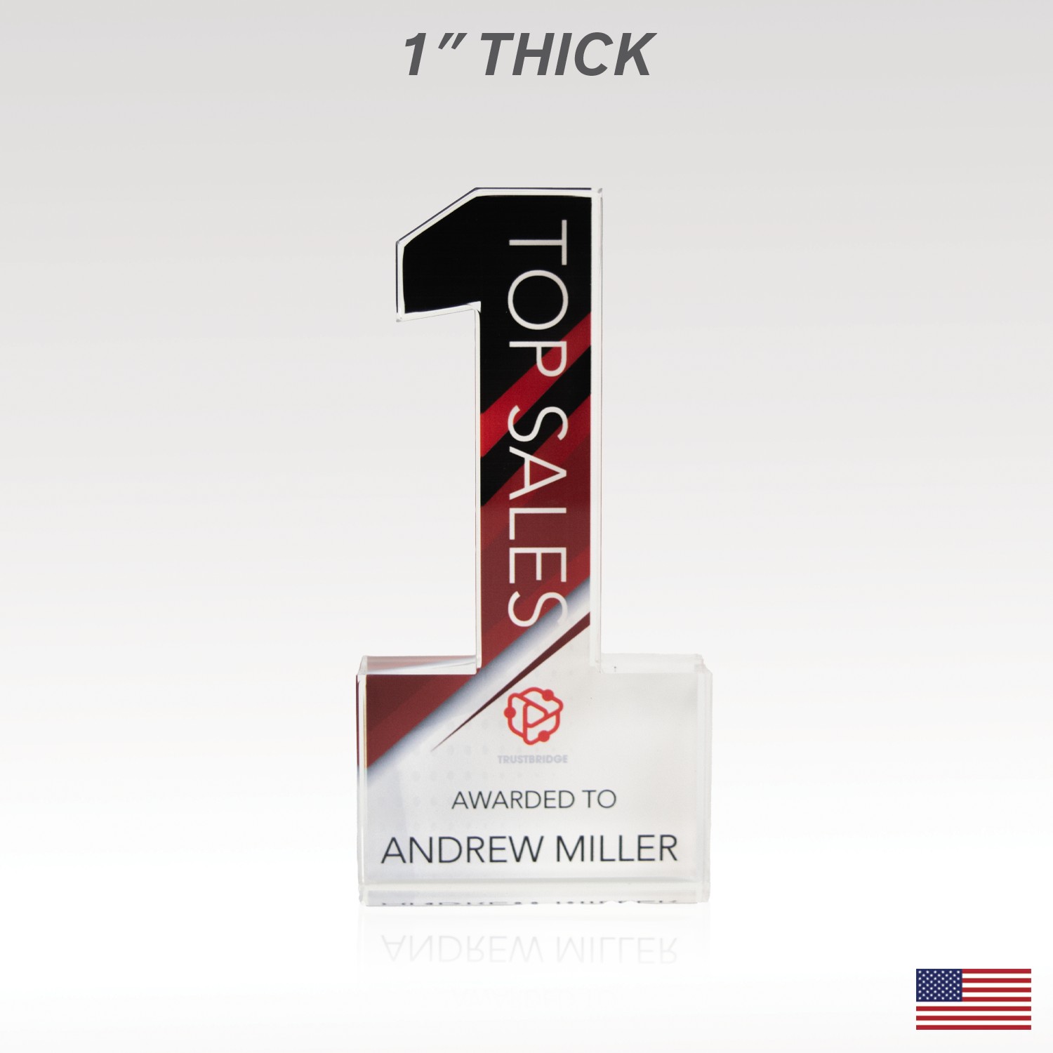 Picture of 1" USA-Made Acrylic Numerals Style 1 – Plus Series