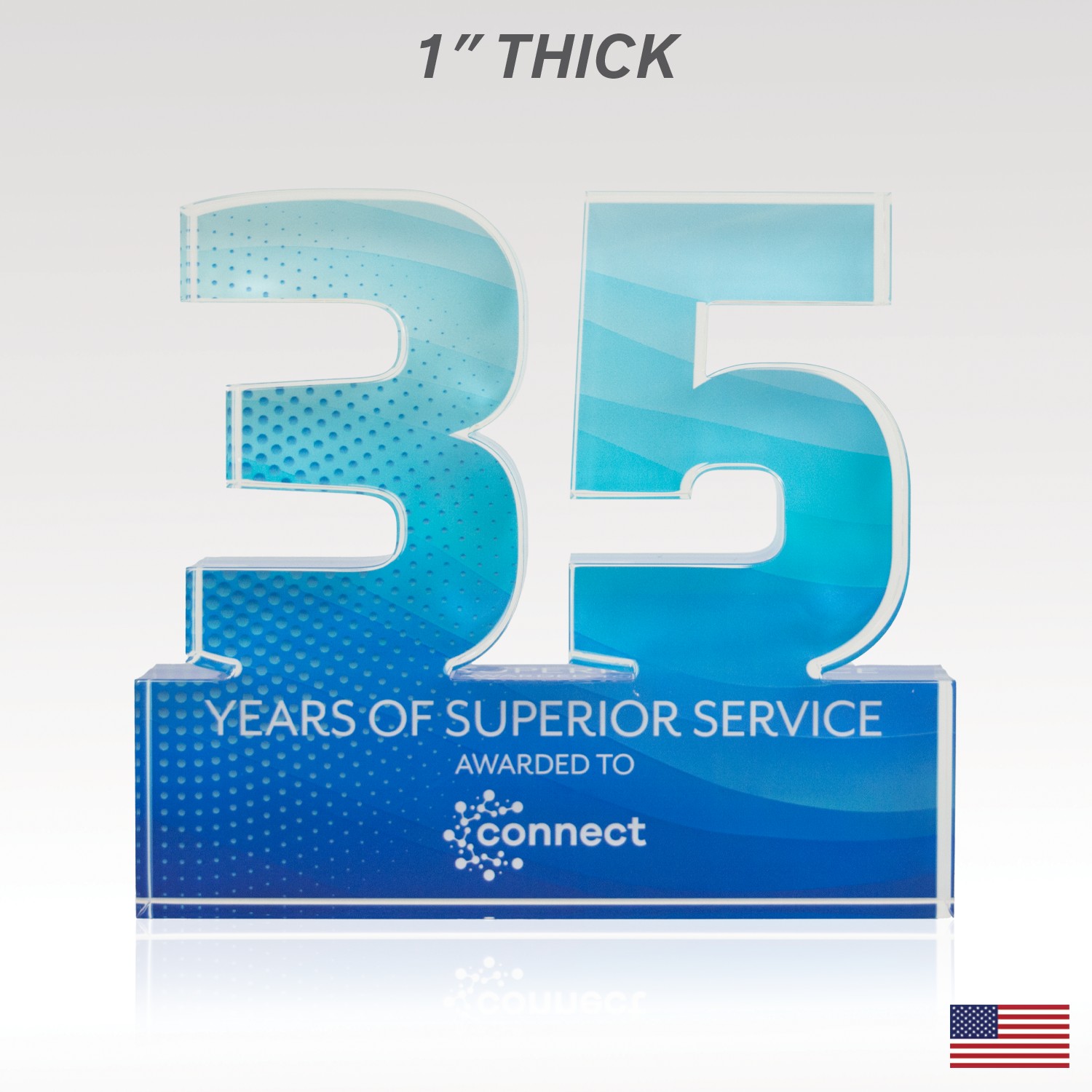 Picture of 1" USA-Made Acrylic Numerals Style 35 – Plus Series