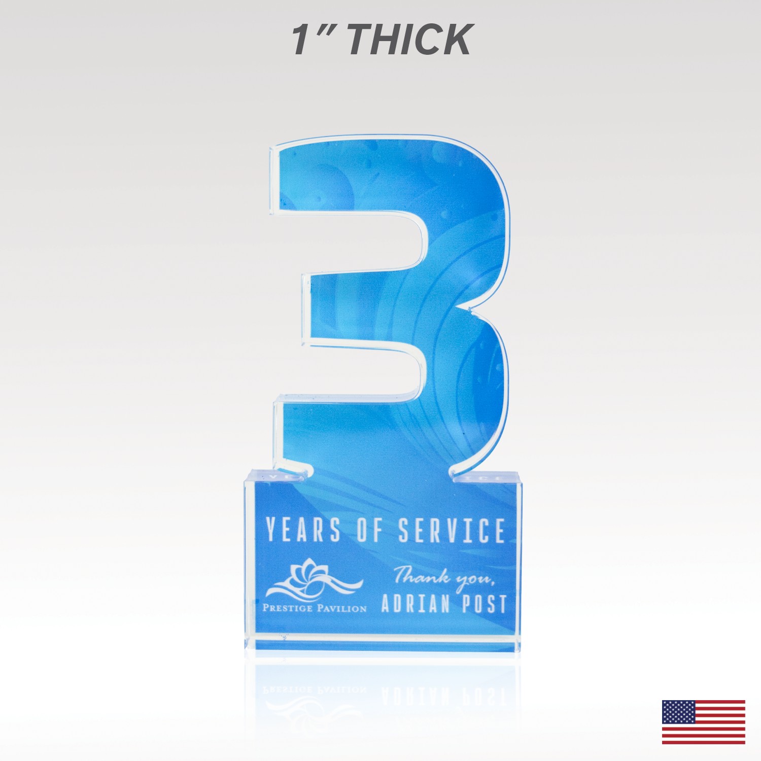 Picture of 1" USA-Made Acrylic Numerals Style 3 – Plus Series