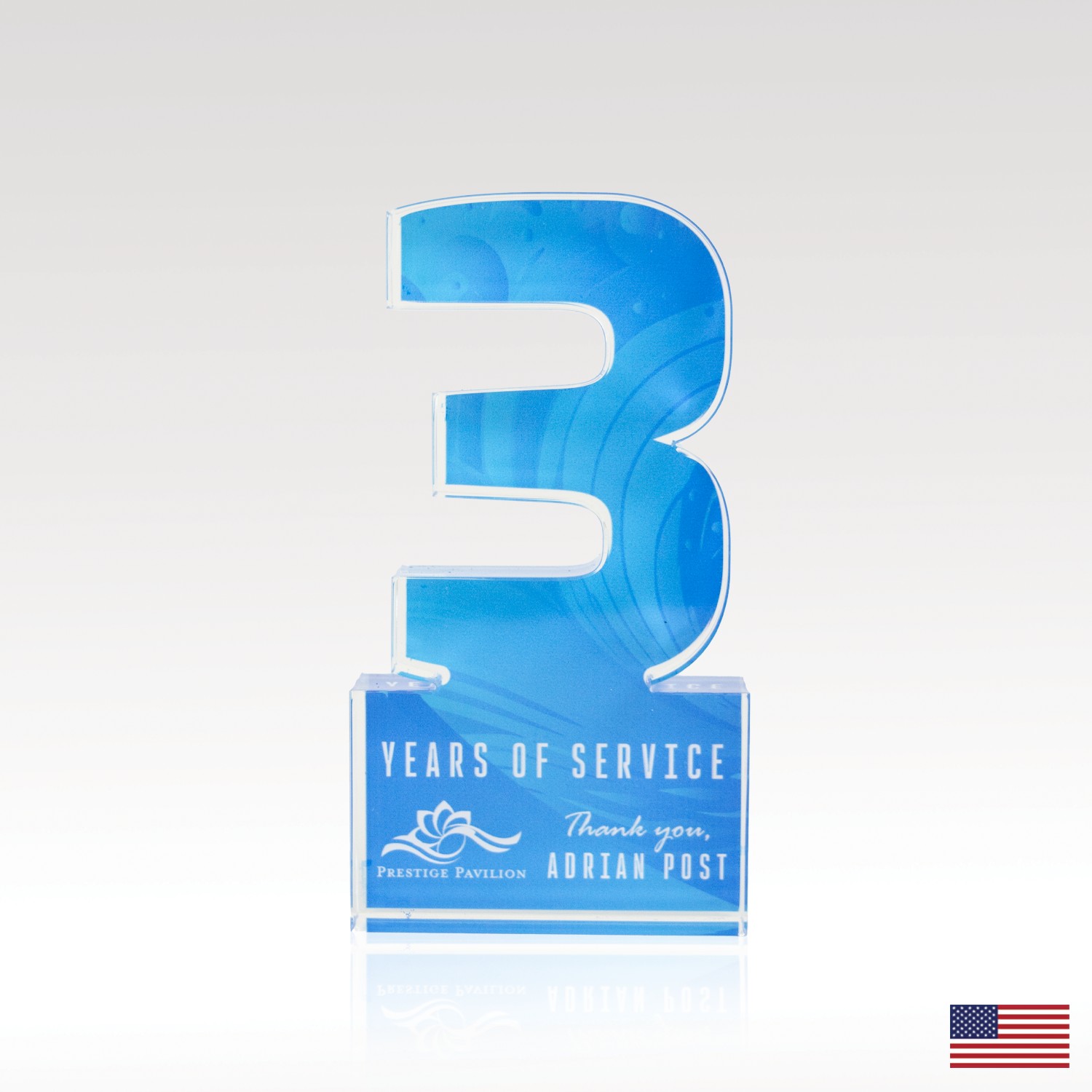 Picture of 3/4" USA-Made Acrylic Numerals Style 3 – Plus Series