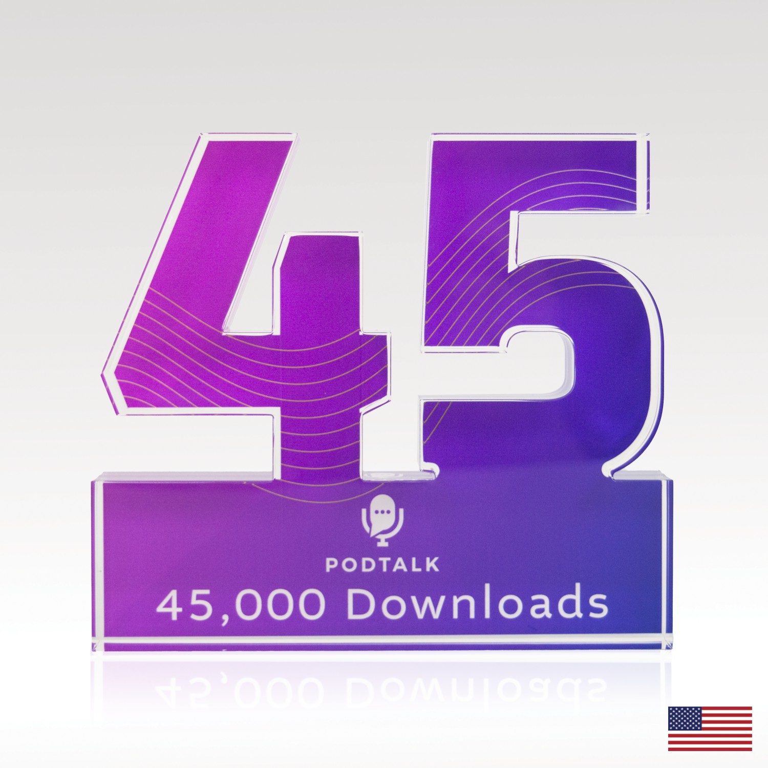 Picture of 3/4" USA-Made Acrylic Numerals Style 45 – Plus Series