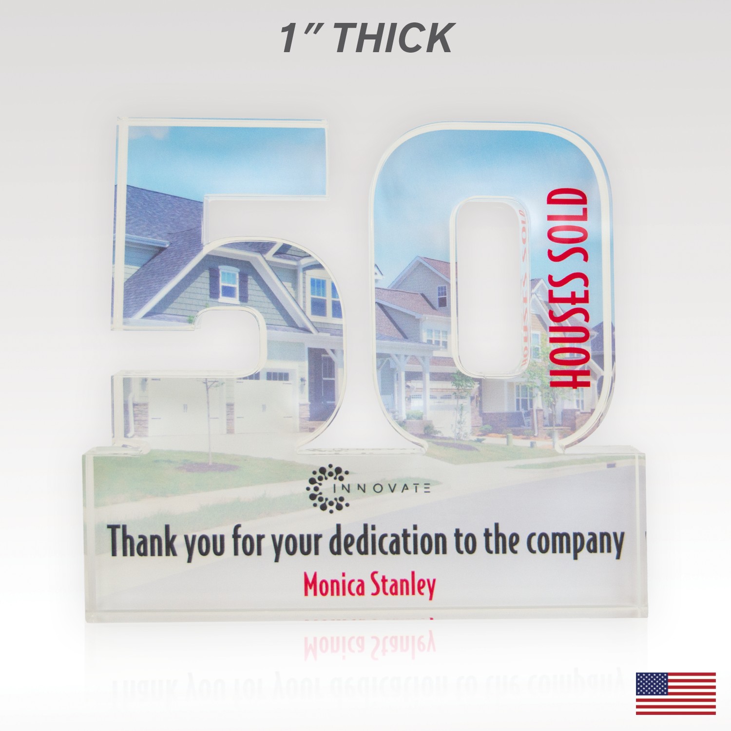 Picture of 1" USA-Made Acrylic Numerals Style 50 – Plus Series