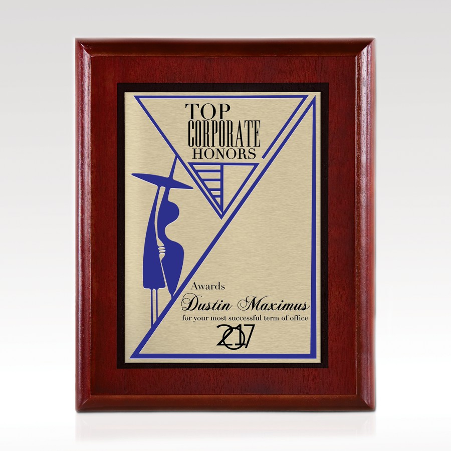 Picture of Edgement - Cherry Plaque w/ Gold Plate 5x7