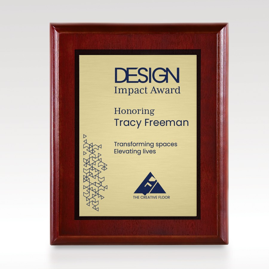 Picture of Edgement - Cherry Plaque w/ Gold Plate 9x12