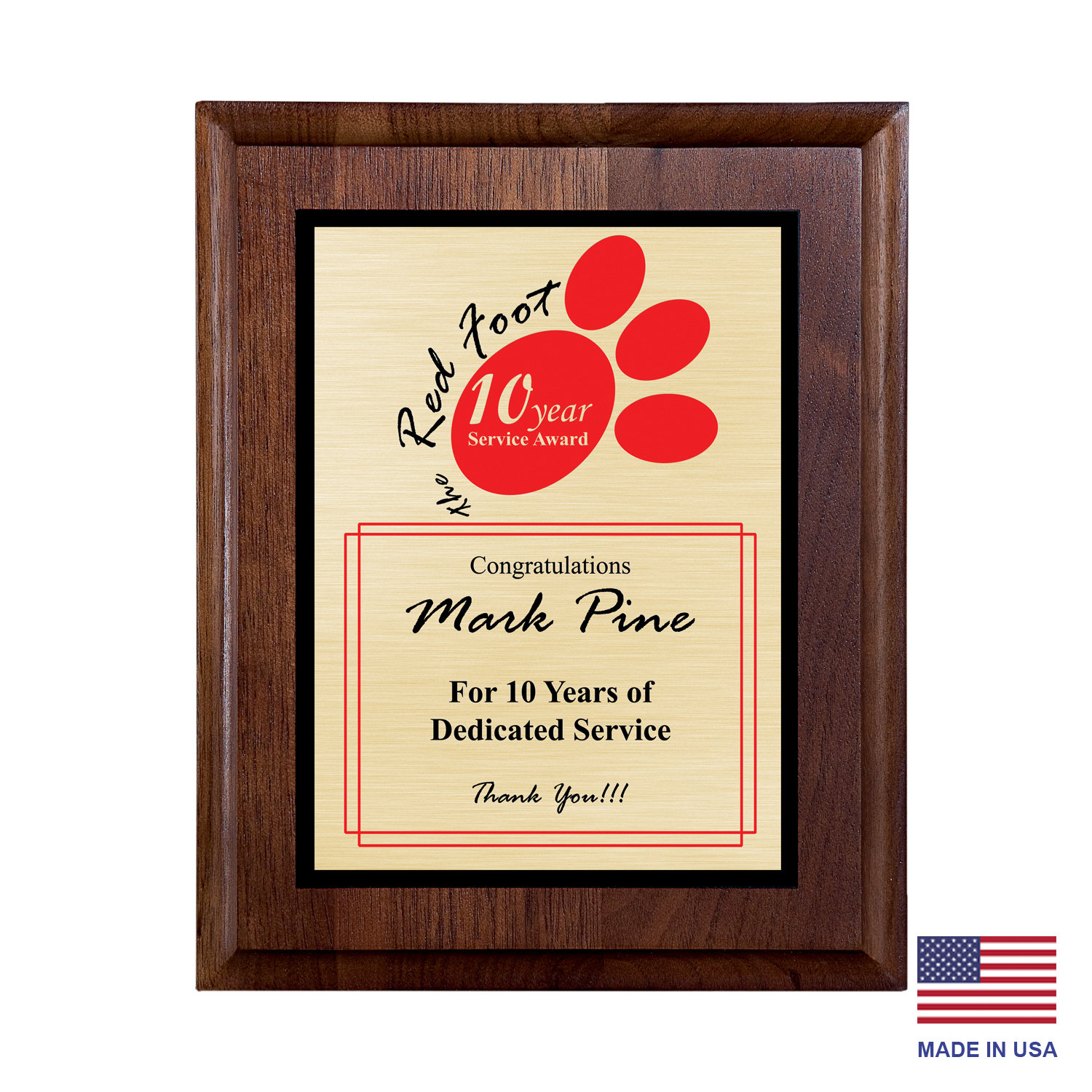 Picture of Nantucket Gold-Tone Walnut Plaque 5x7