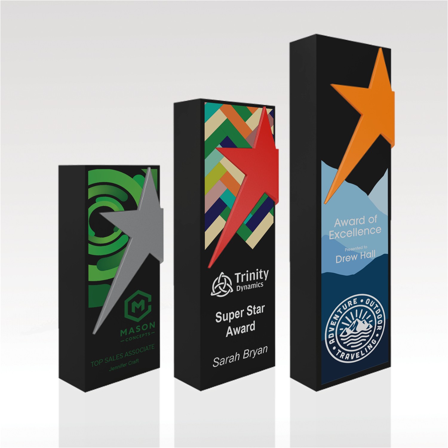 Picture of Rectangular Ebony Award 7" Alpha