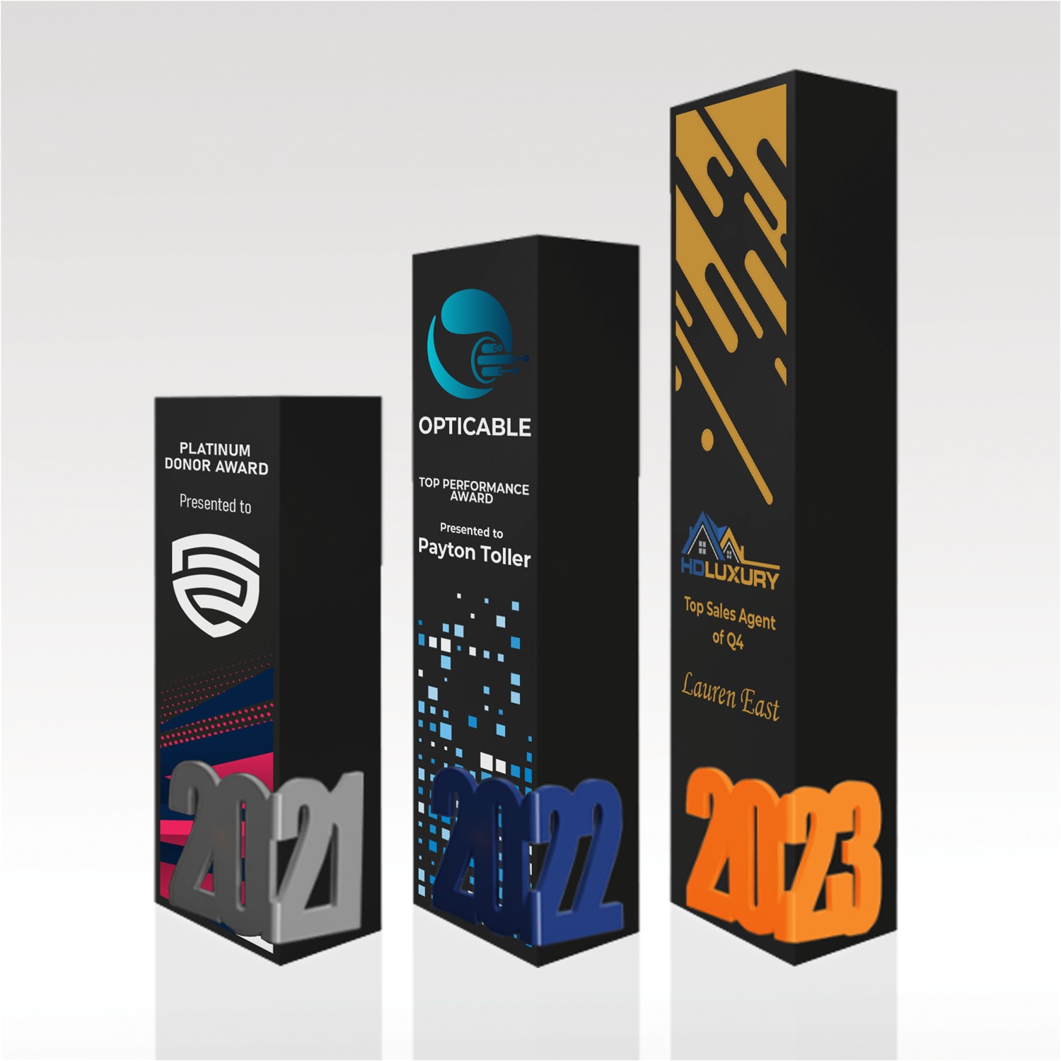 Picture of Rectangular Ebony Award 7" Alpha