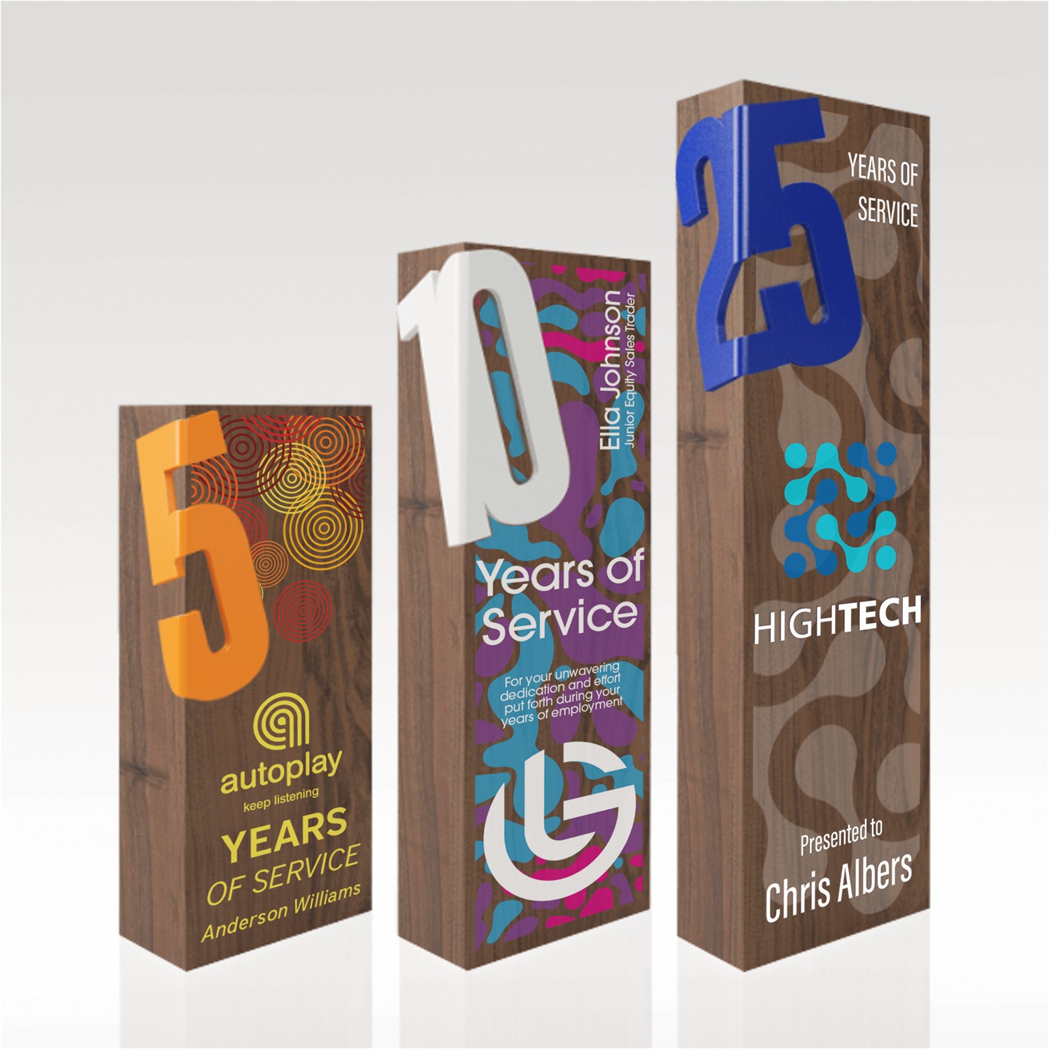 Picture of Walnut Award 7" Rectangular - Letter