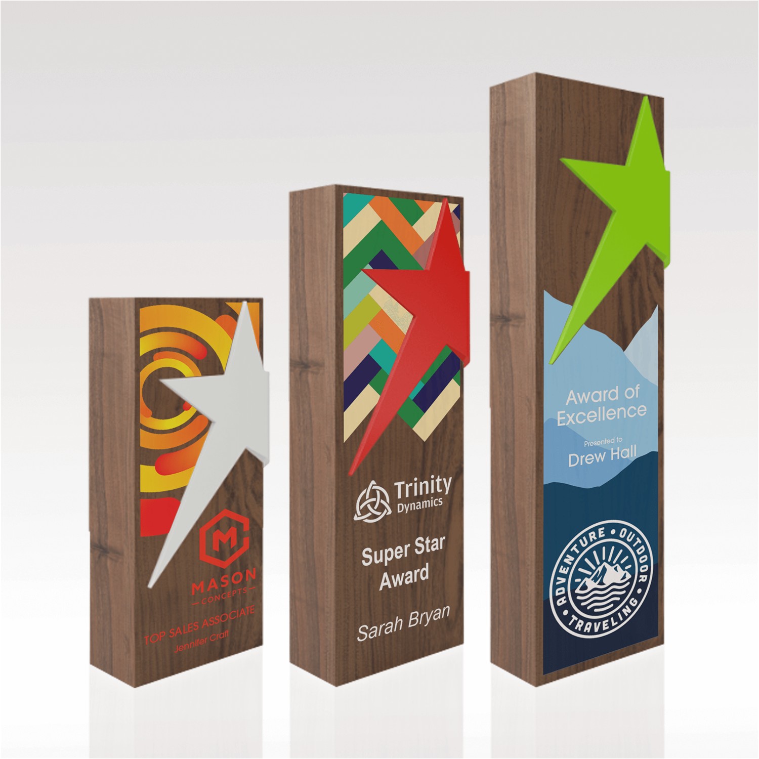 Picture of Walnut Award 7" Rectangular - Letter