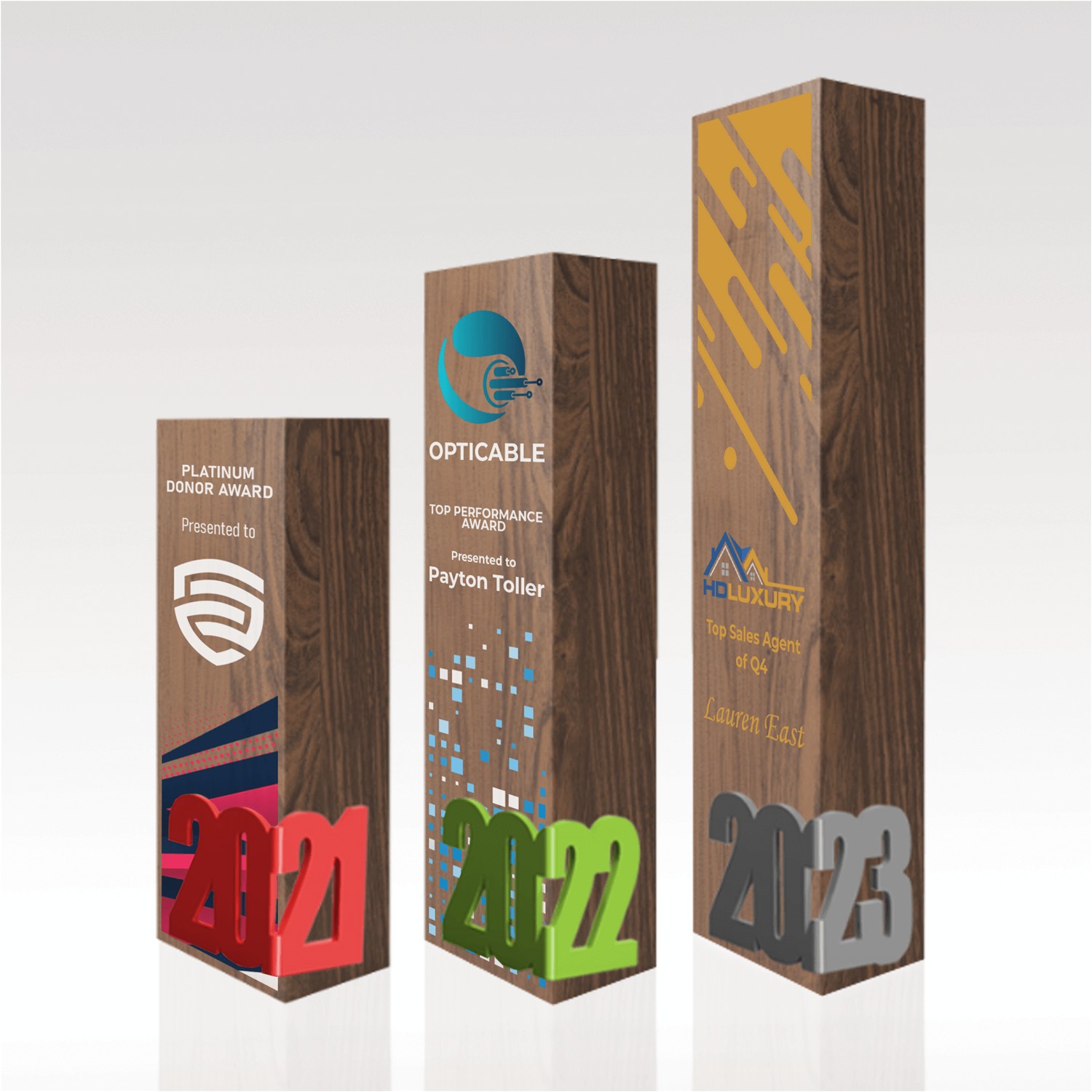 Picture of Walnut Award 7" Rectangular - Letter