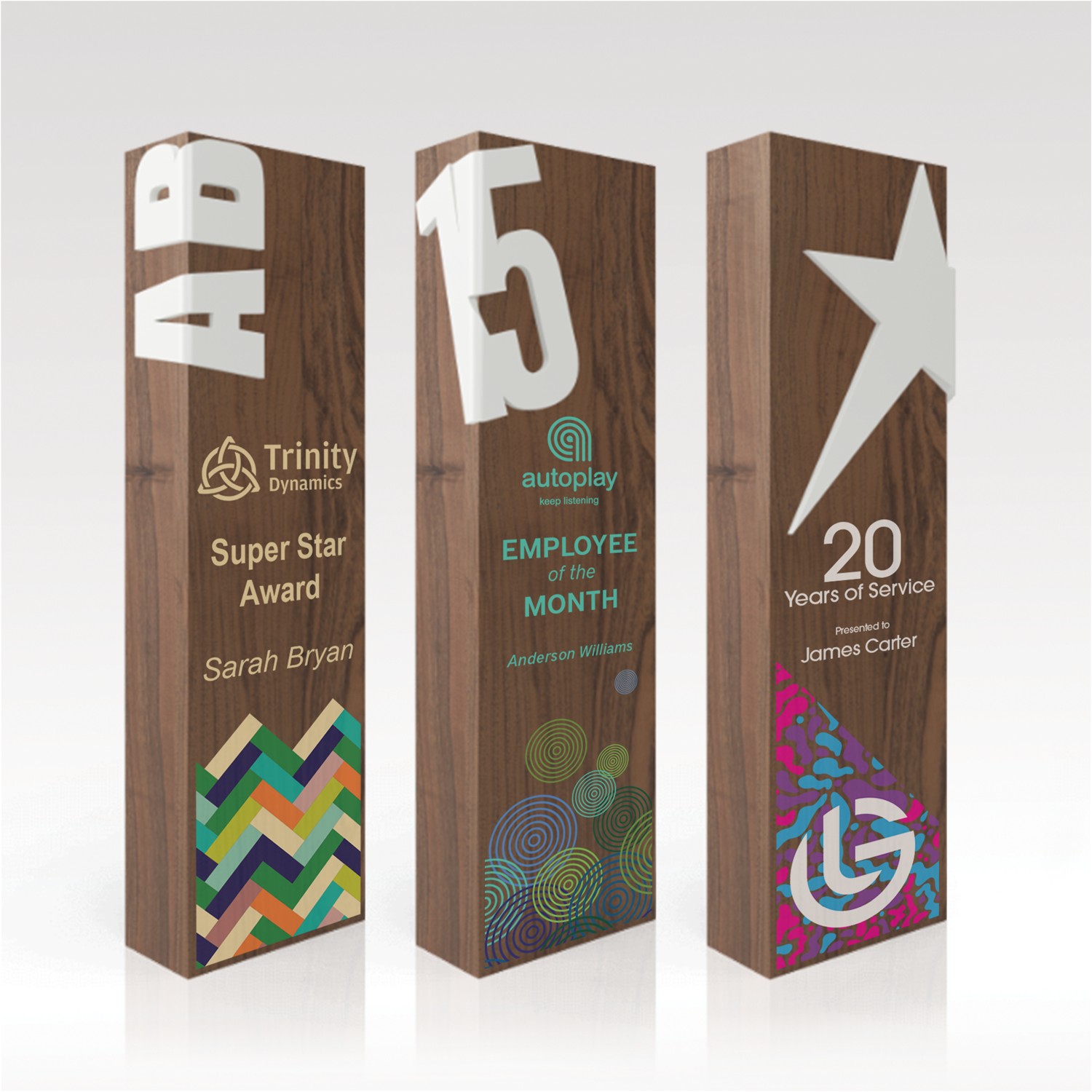 Picture of Walnut Award 7" Rectangular - Letter