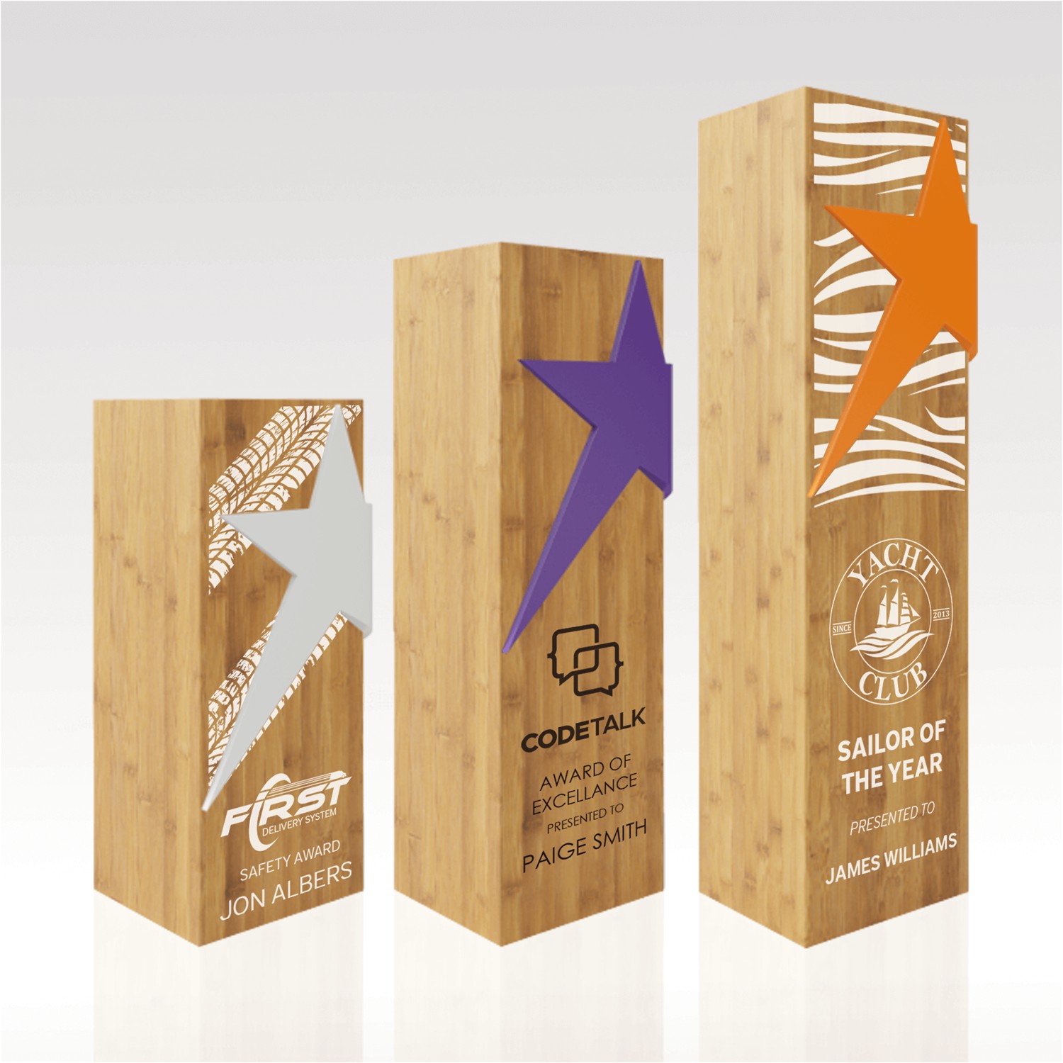 Picture of Square Bamboo Award 7" Letter