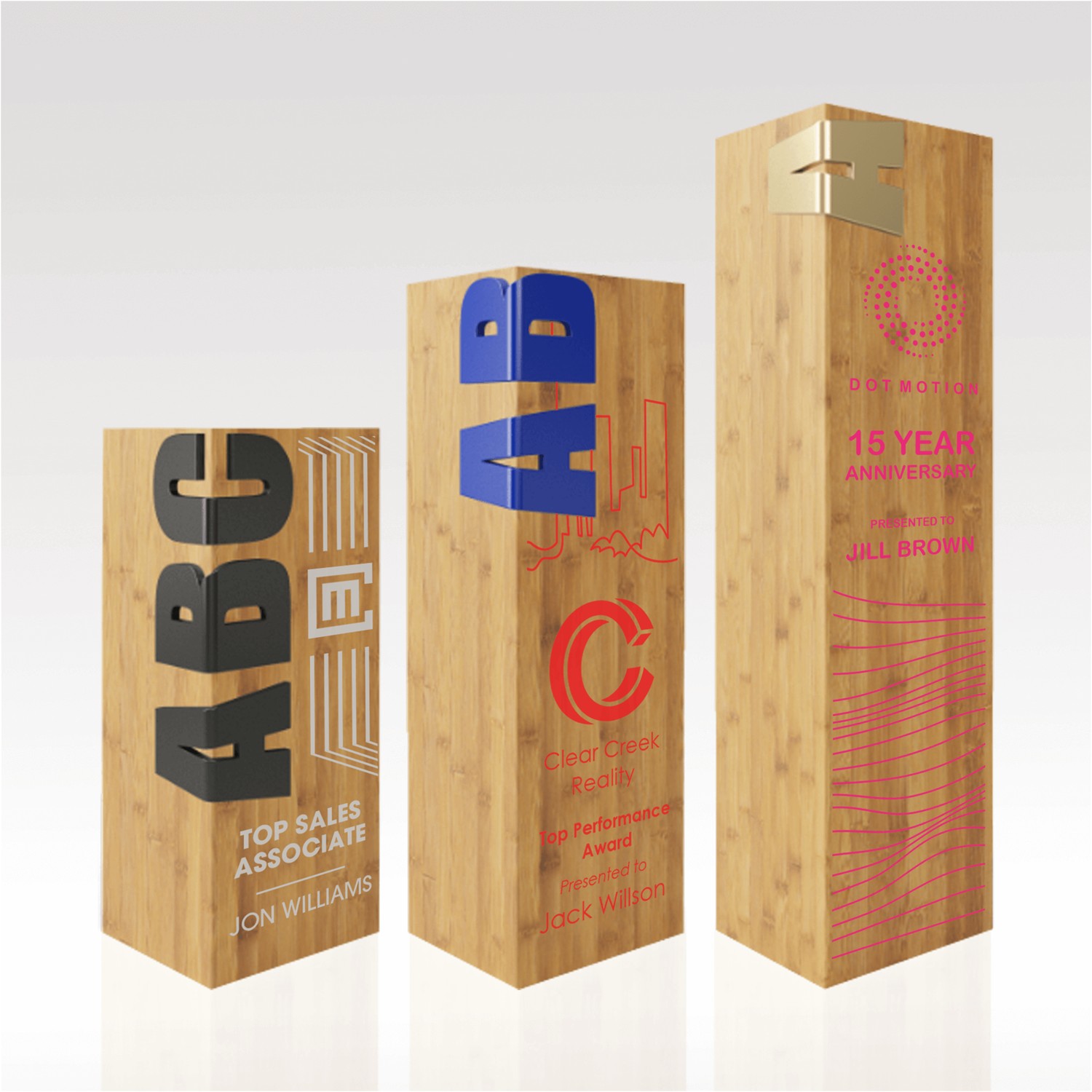 Picture of Square Bamboo Award 7" Letter