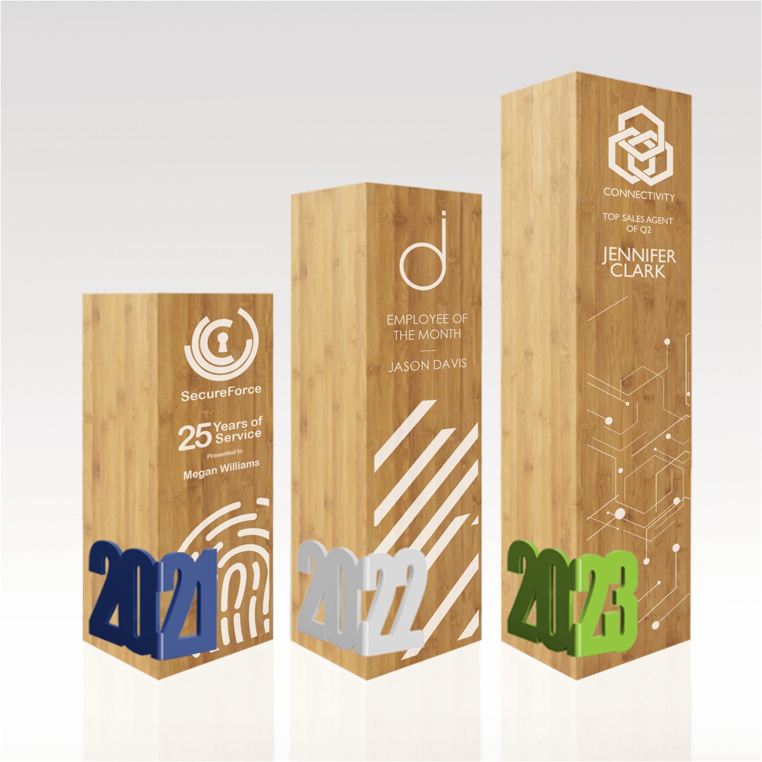 Picture of Square Bamboo Award 7" Letter
