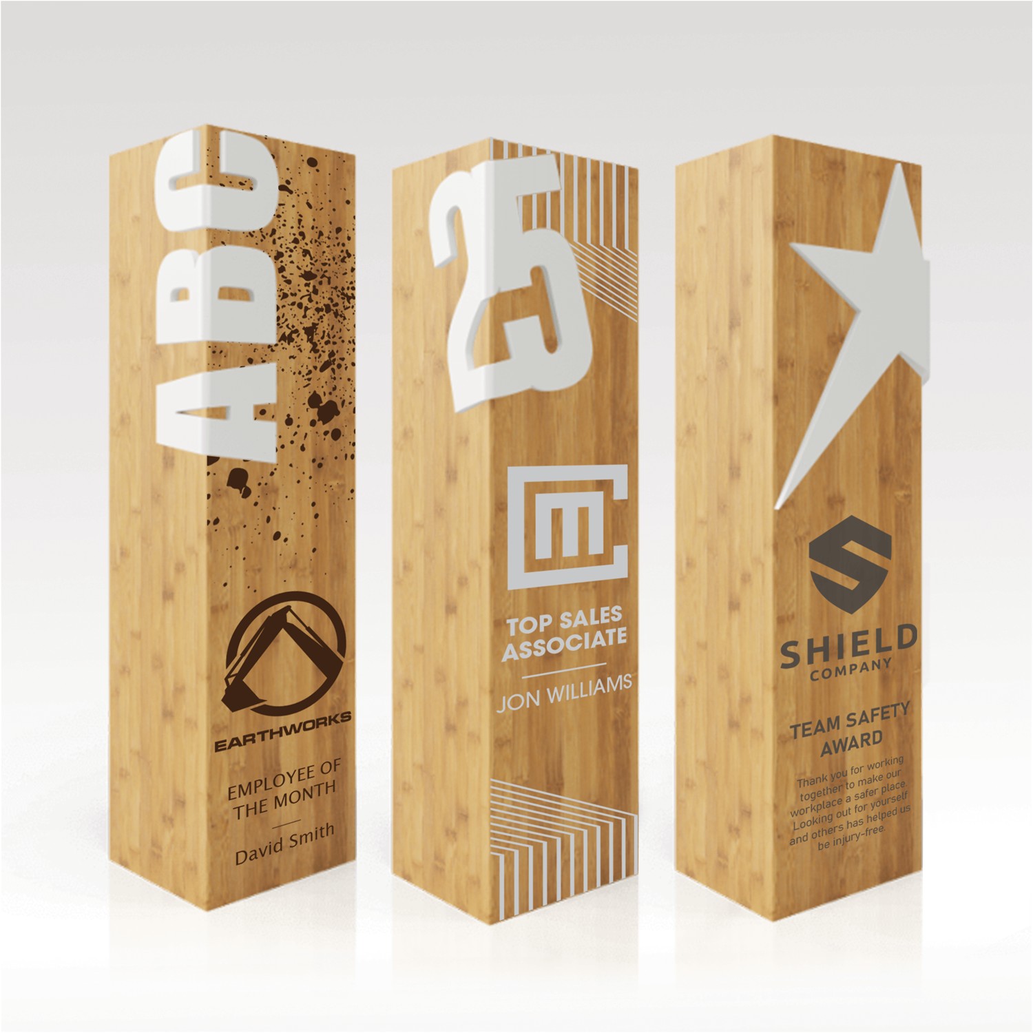 Picture of Square Bamboo Award 9" Letter