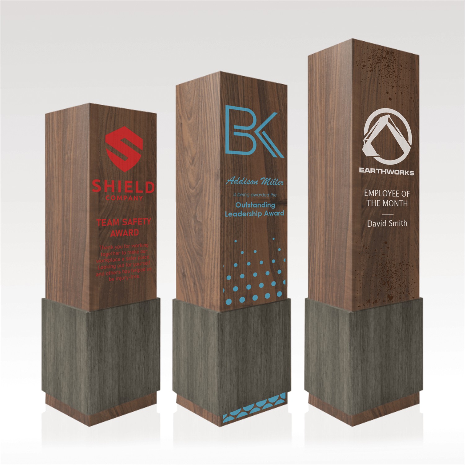 Picture of Square Walnut Award 7" Letter