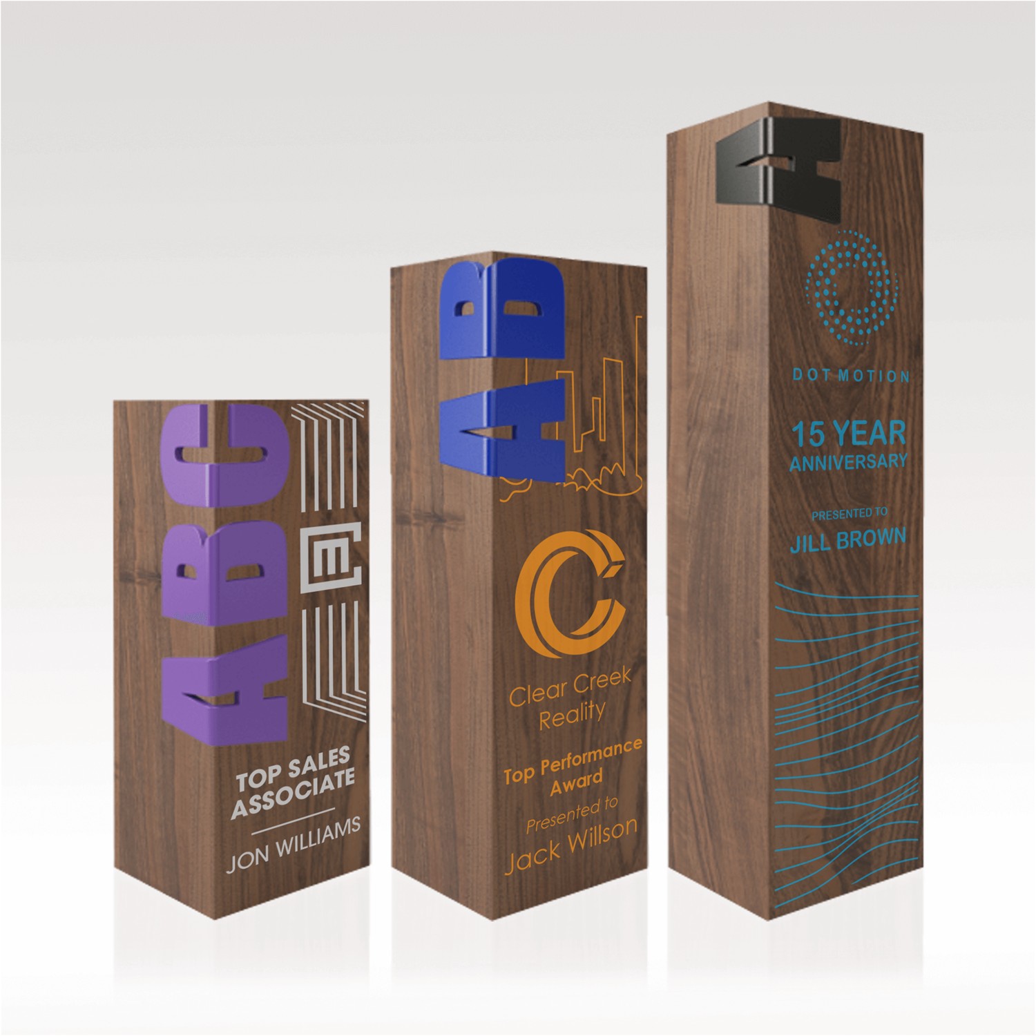 Picture of Square Walnut Award 7" Letter