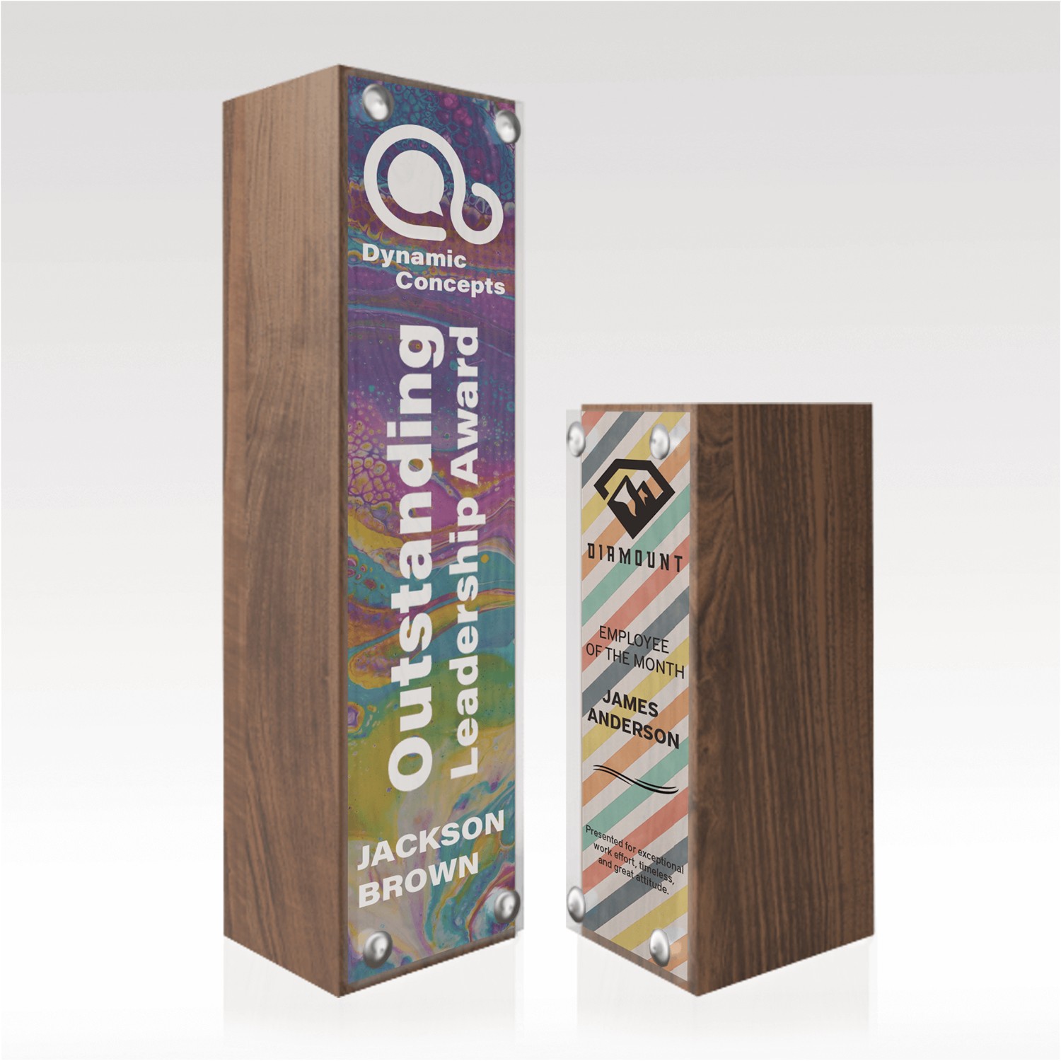 Picture of Square Walnut Award 7" Letter