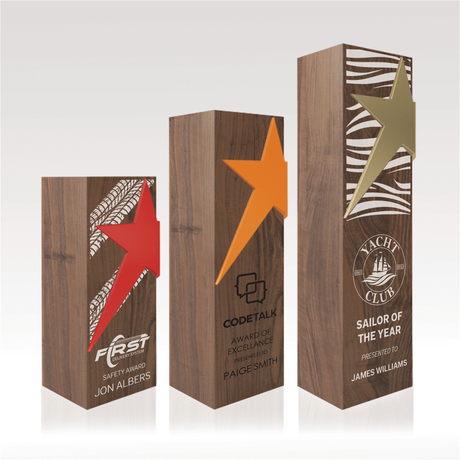 Picture of Square Walnut Award 7" Letter