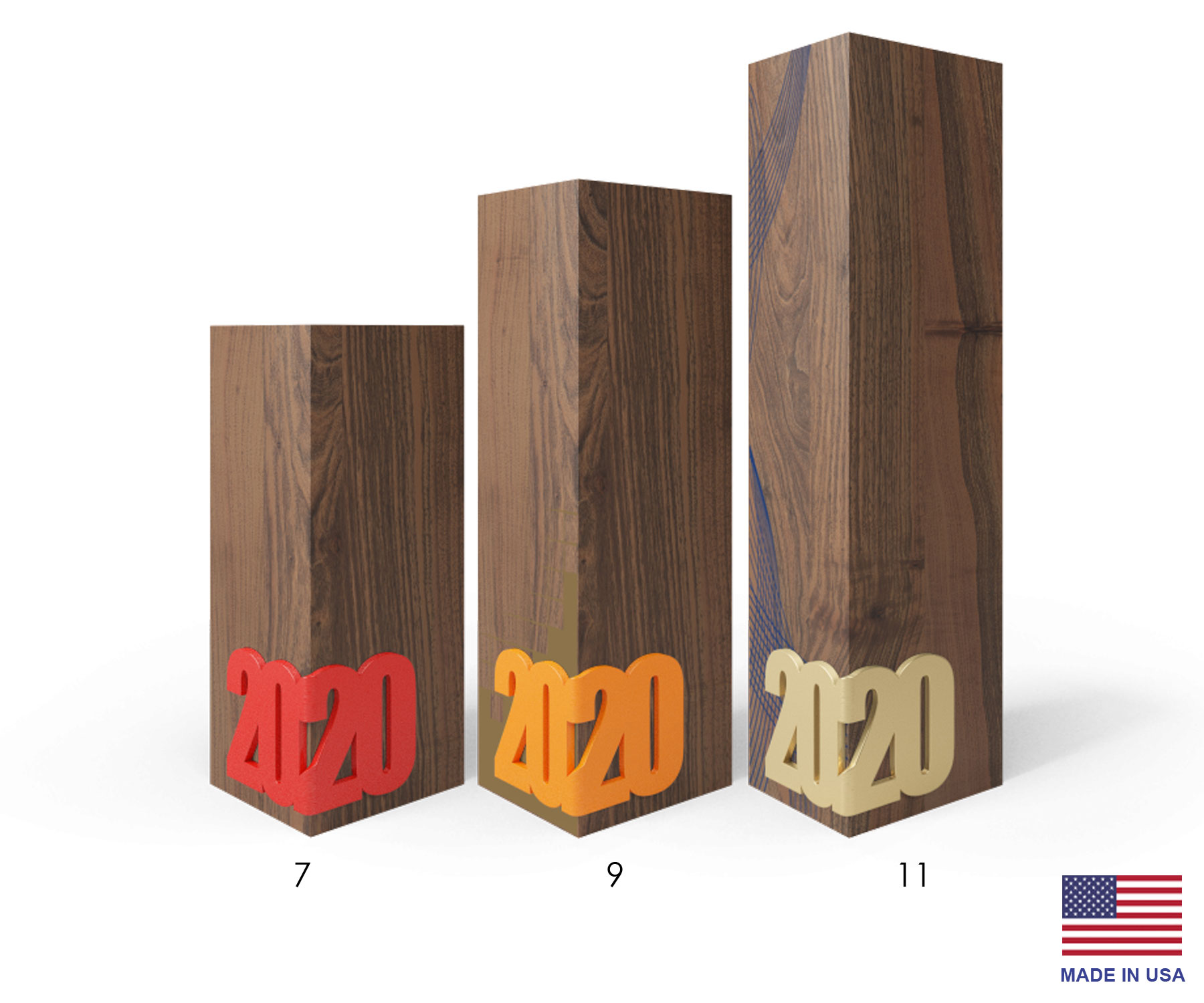 Picture of Square Walnut Award 7" Letter