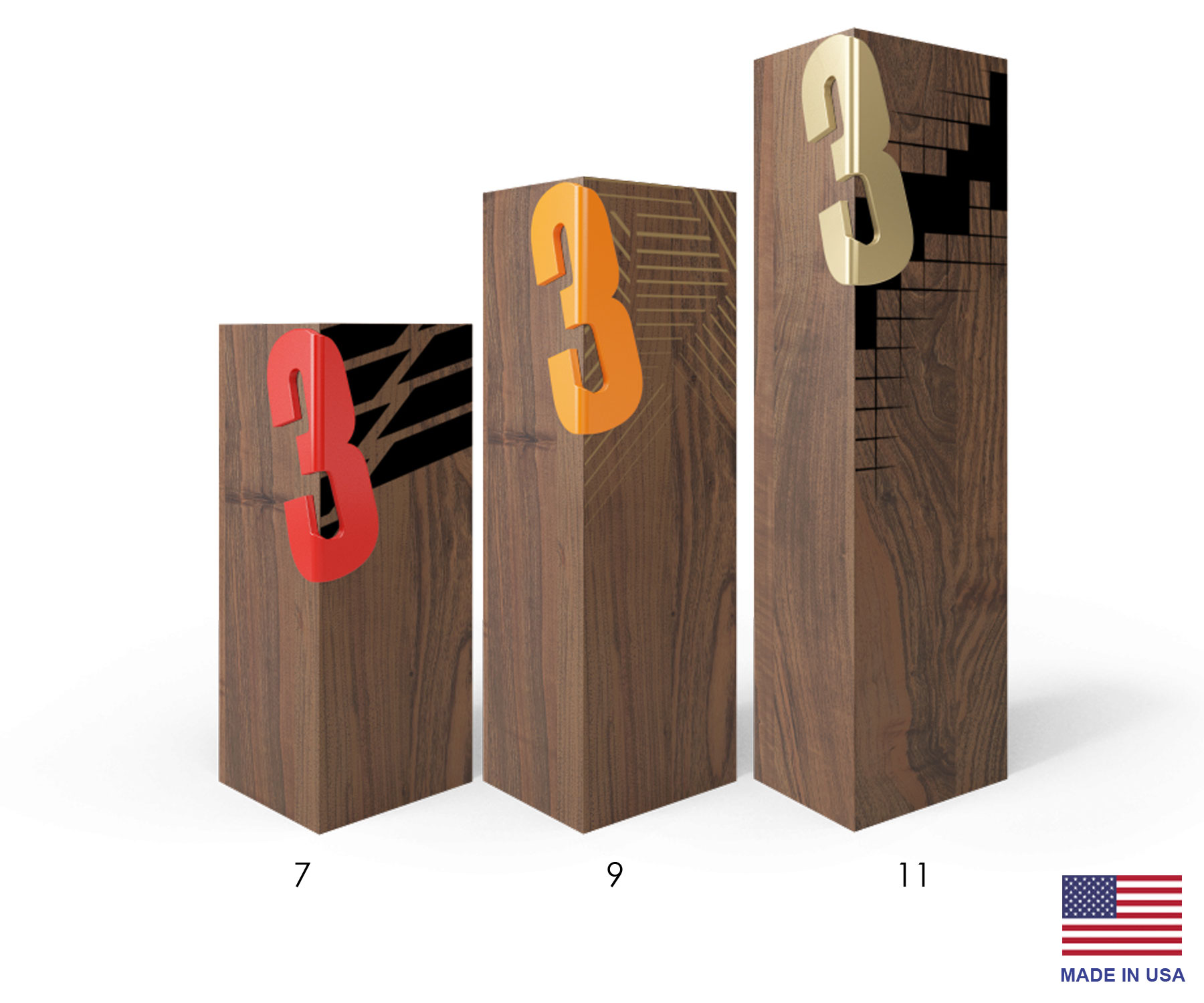 Picture of Square Walnut Award 7" Letter