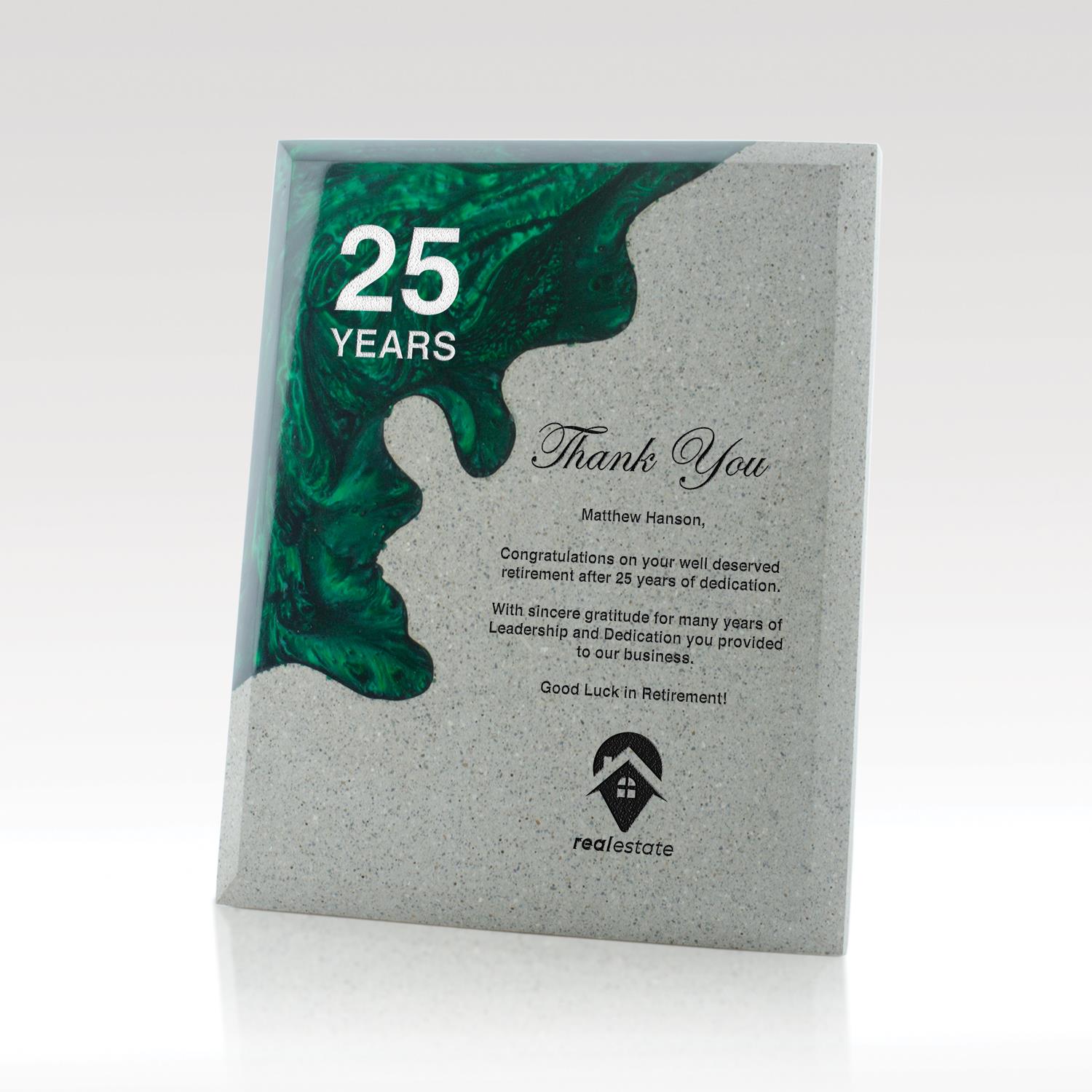 Picture of Strata - 8x10 - Green Concrete and Resin Plaque