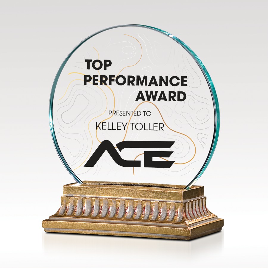 Picture of Circular Jade Glass Award - Amity