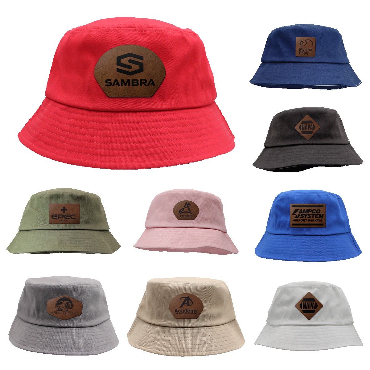 Picture of Seeker Bucket Hat, Leather Patch - Laser Engraving