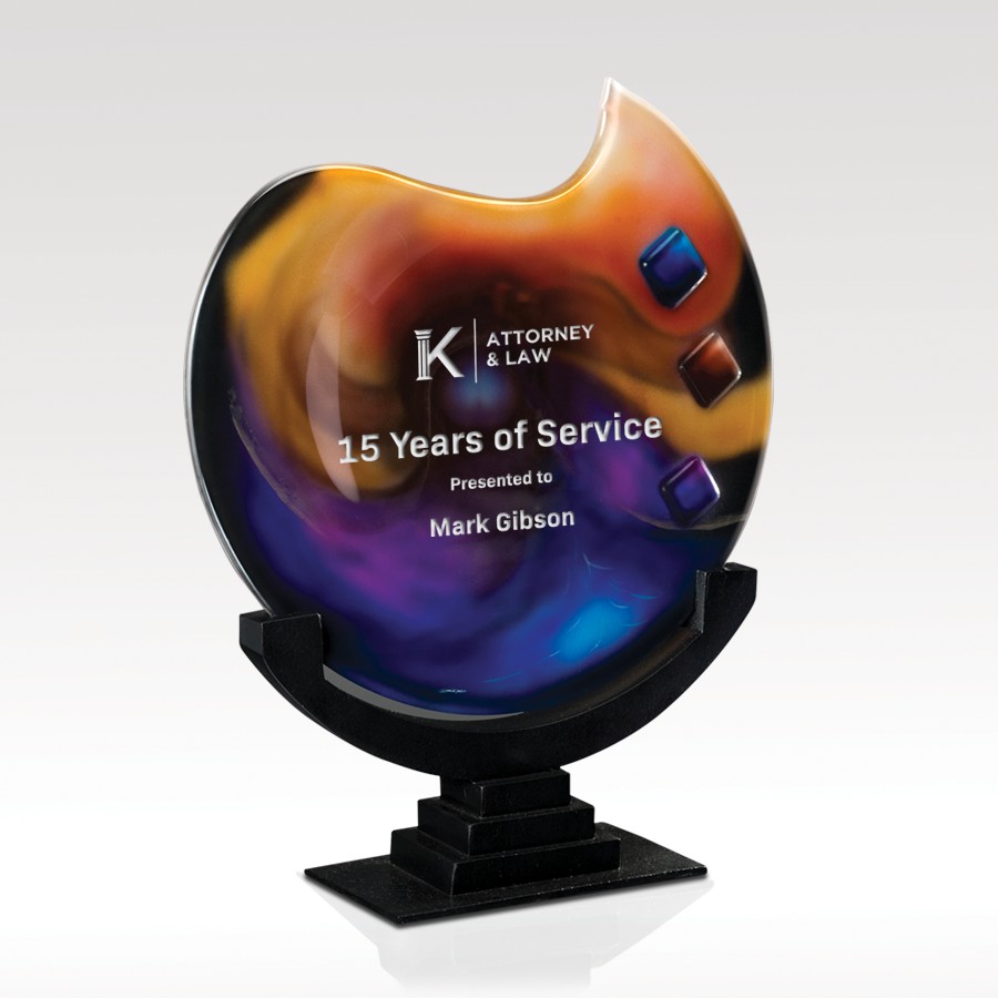 Picture of 12" Multi-Colored Art Glass Award