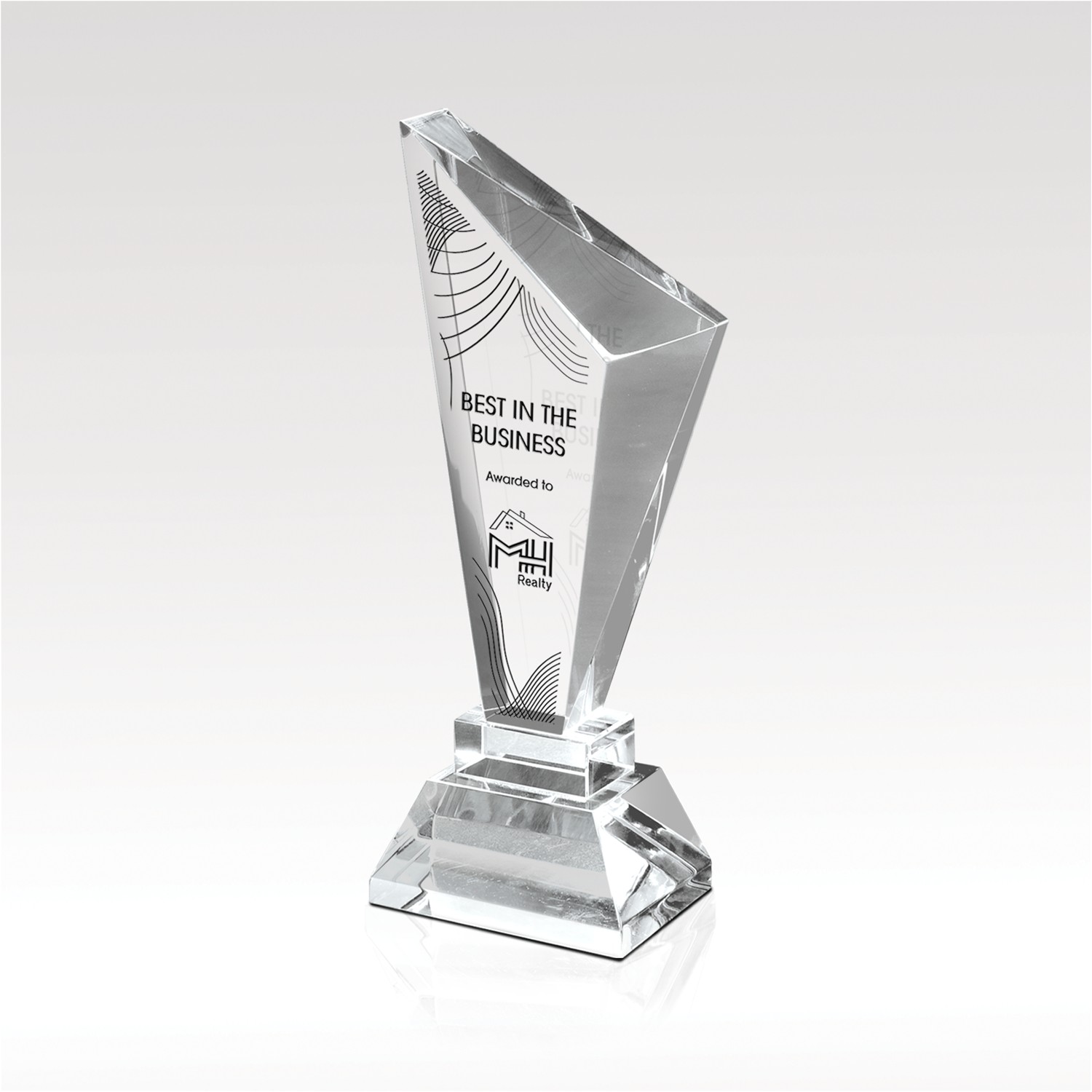 Picture of Slanted Crystal Obelisk Award 10"