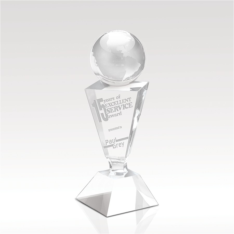 Picture of Intrigue Globe Crystal Award 10"