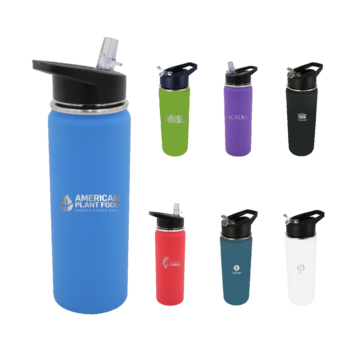 Picture of Halcyon® 20 Oz. Sport Bottle w/Push Button Lid, Laser, Standard