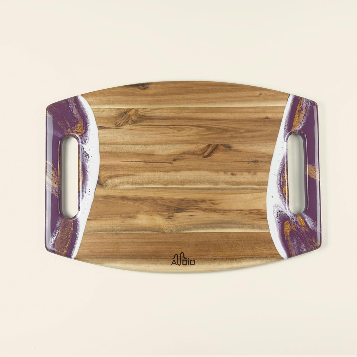 Picture of Acacia Cheese Board w/ Handles - 17" Emerald Green