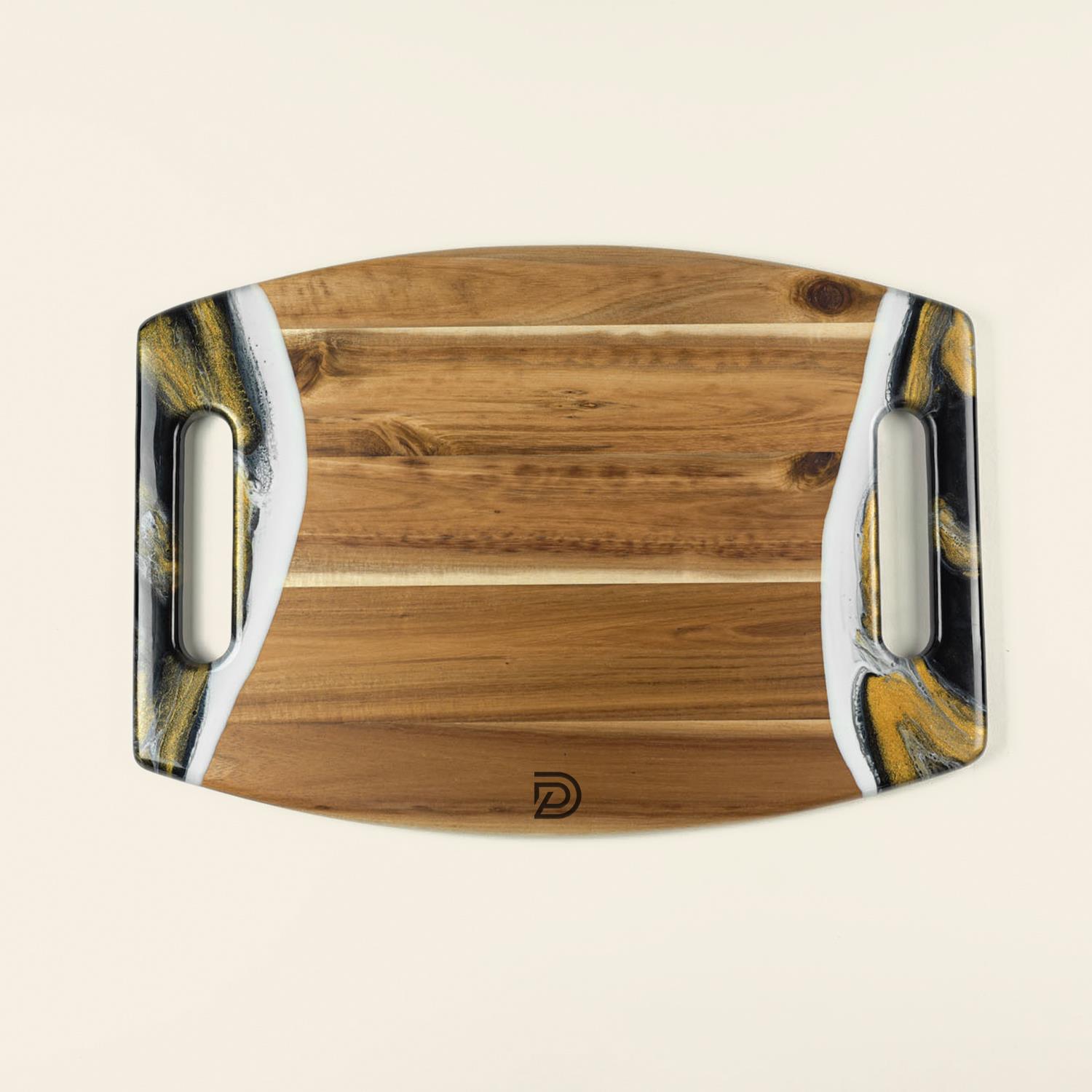 Picture of Acacia Cheese Board w/ Handles - 17" Emerald Green