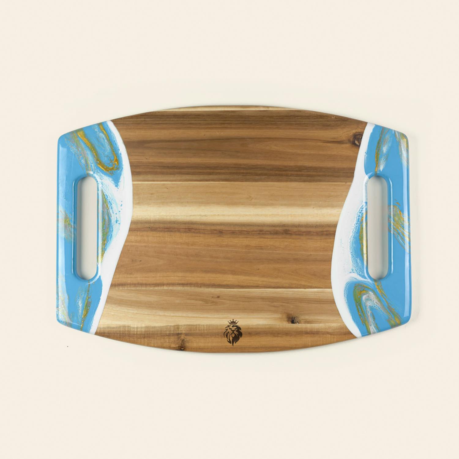 Picture of Acacia Cheese Board w/ Handles - 17" Emerald Green