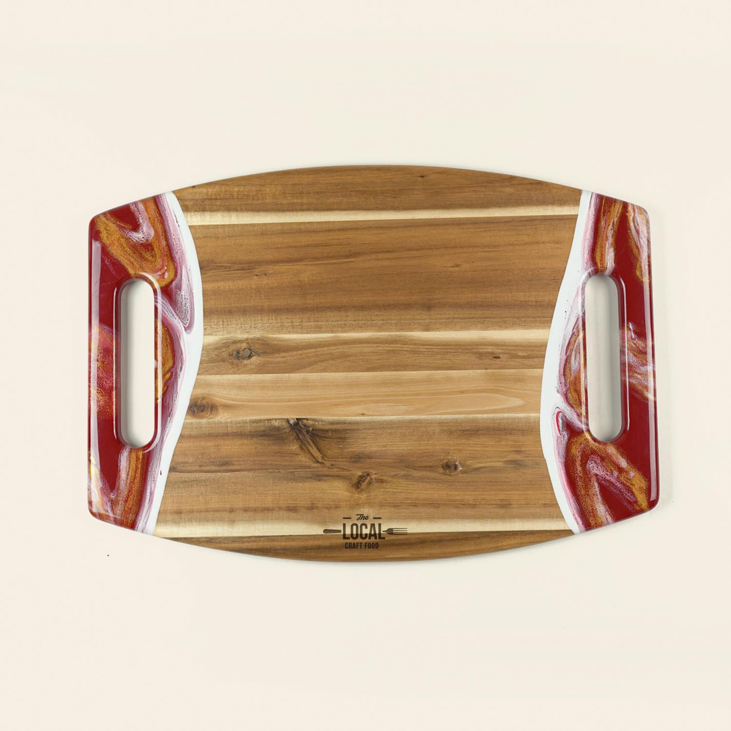 Picture of Acacia Cheese Board w/ Handles - 17" Emerald Green