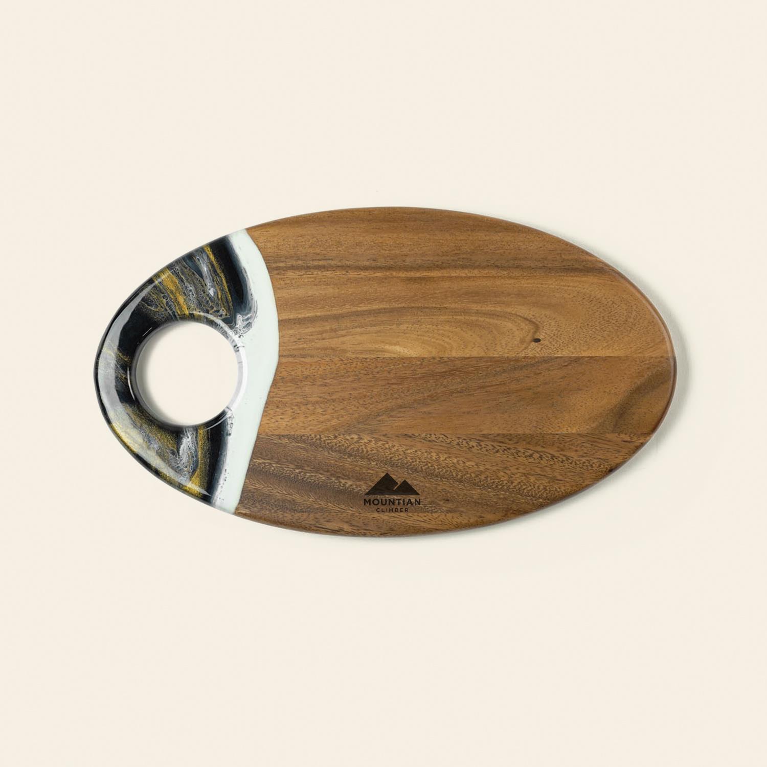 Picture of Oval Acacia Board w/ Holder 14" - Black