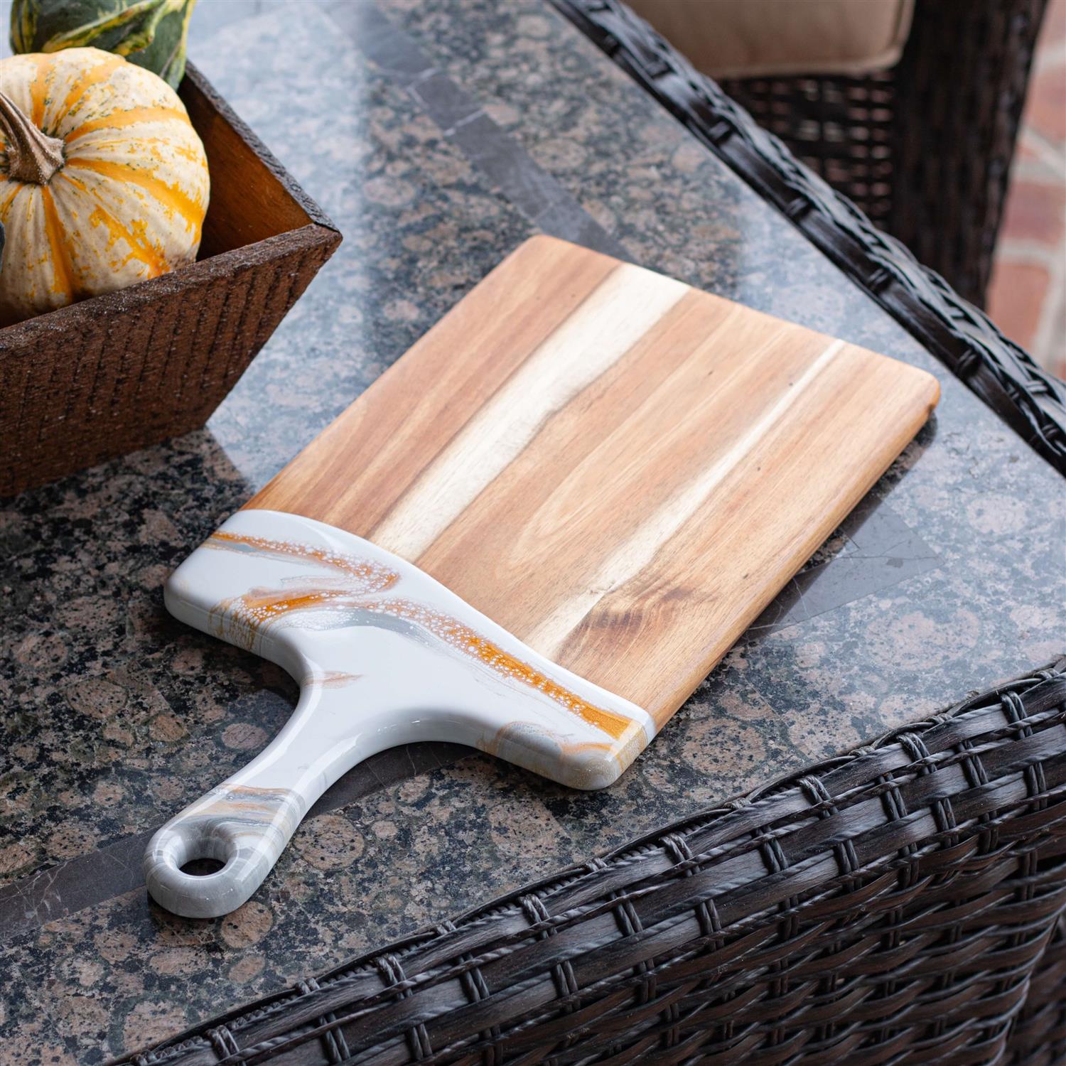 Picture of Rectangle Acacia Board w/ Handle 16"