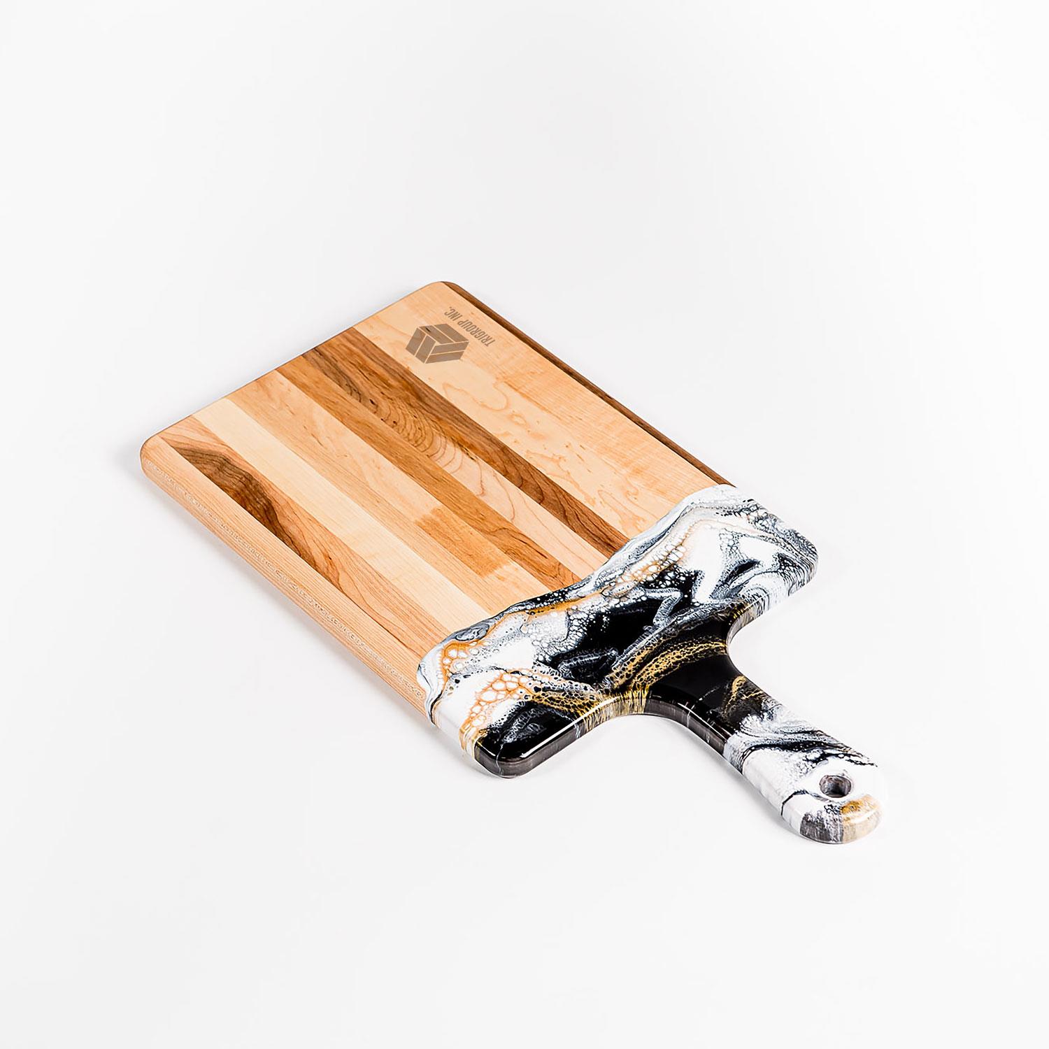 Picture of Large Acacia Cheese Board - White/Grey/Gold