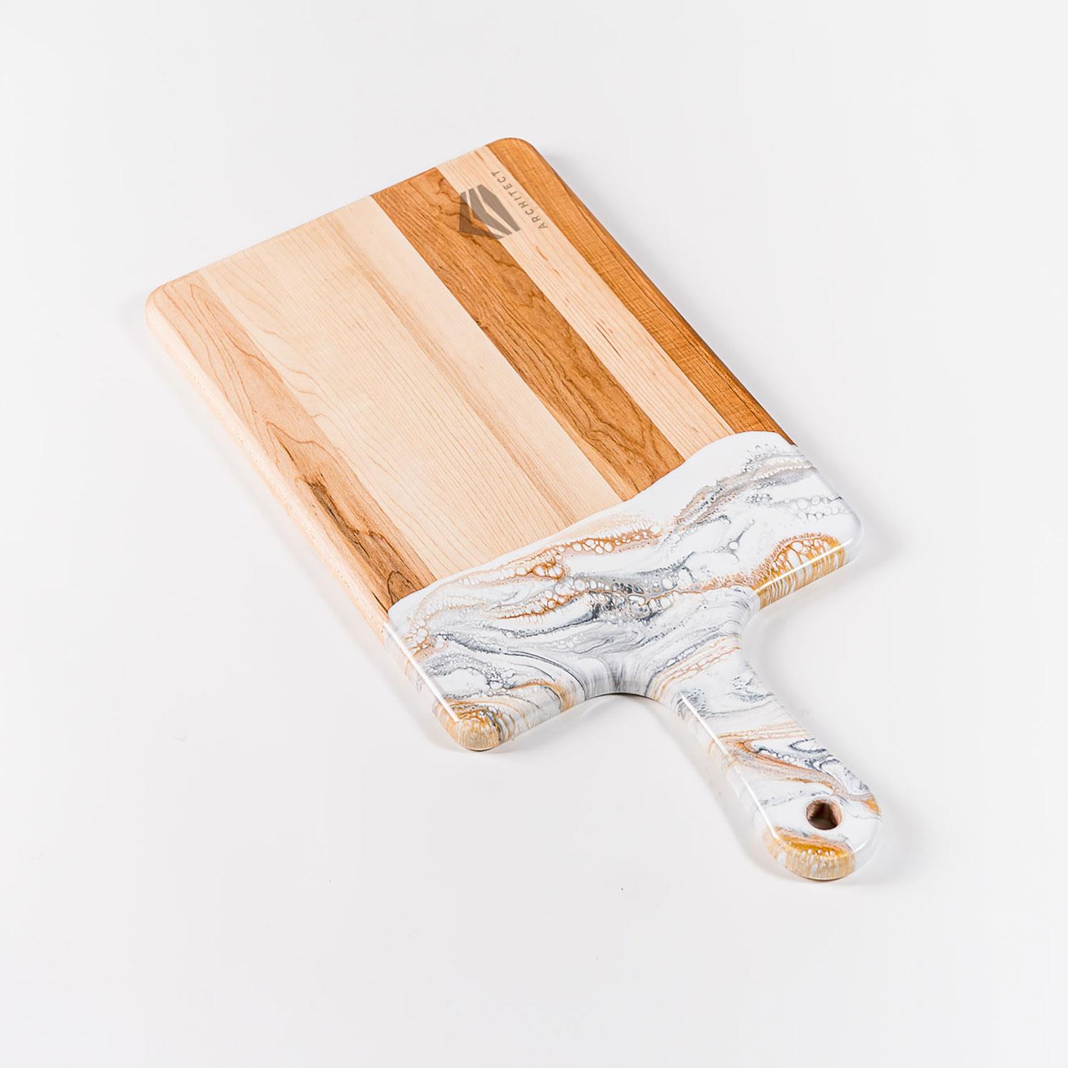 Picture of Large Acacia Cheese Board - White/Grey/Gold