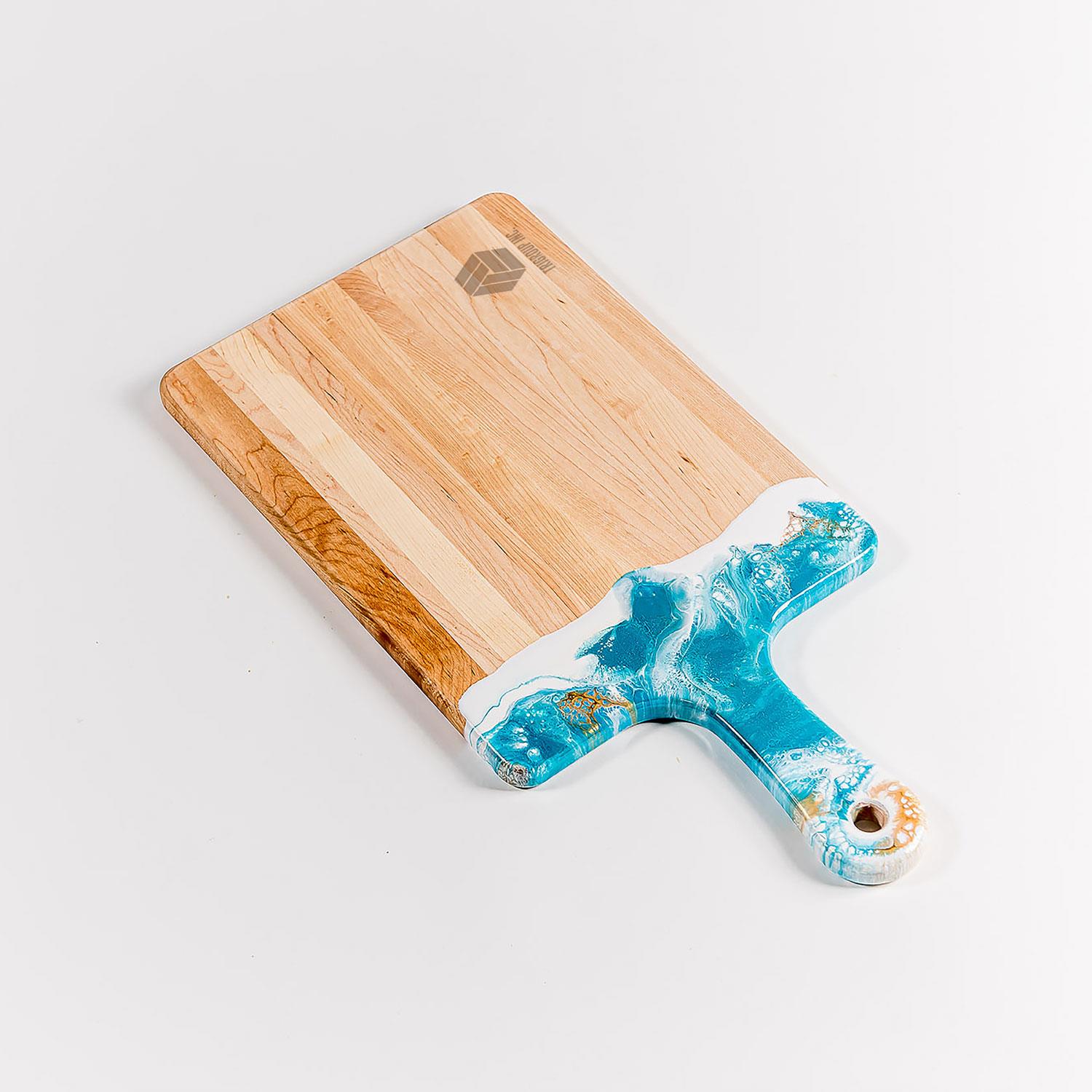 Picture of Large Acacia Cheese Board - White/Grey/Gold