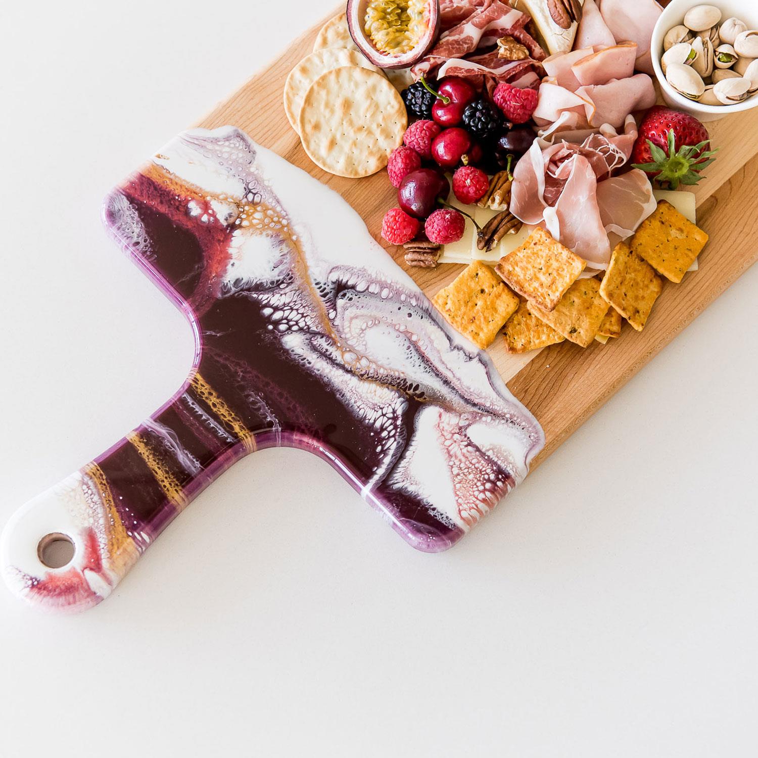 Picture of Large Acacia Cheese Board - White/Grey/Gold