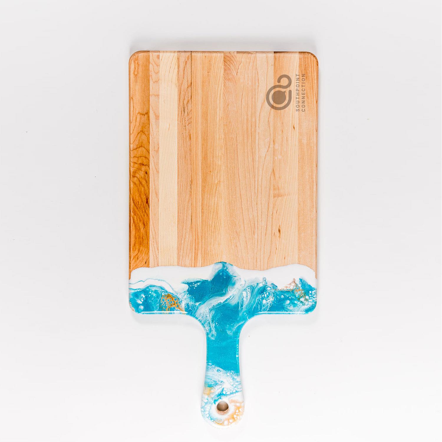 Picture of Large Acacia Cheese Board - White/Grey/Gold