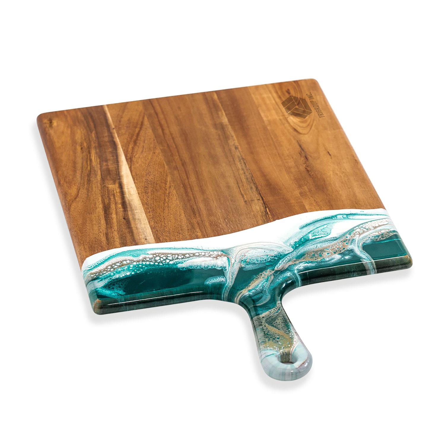 Picture of XL Acacia Cheese Board - Navy/White/Metallic