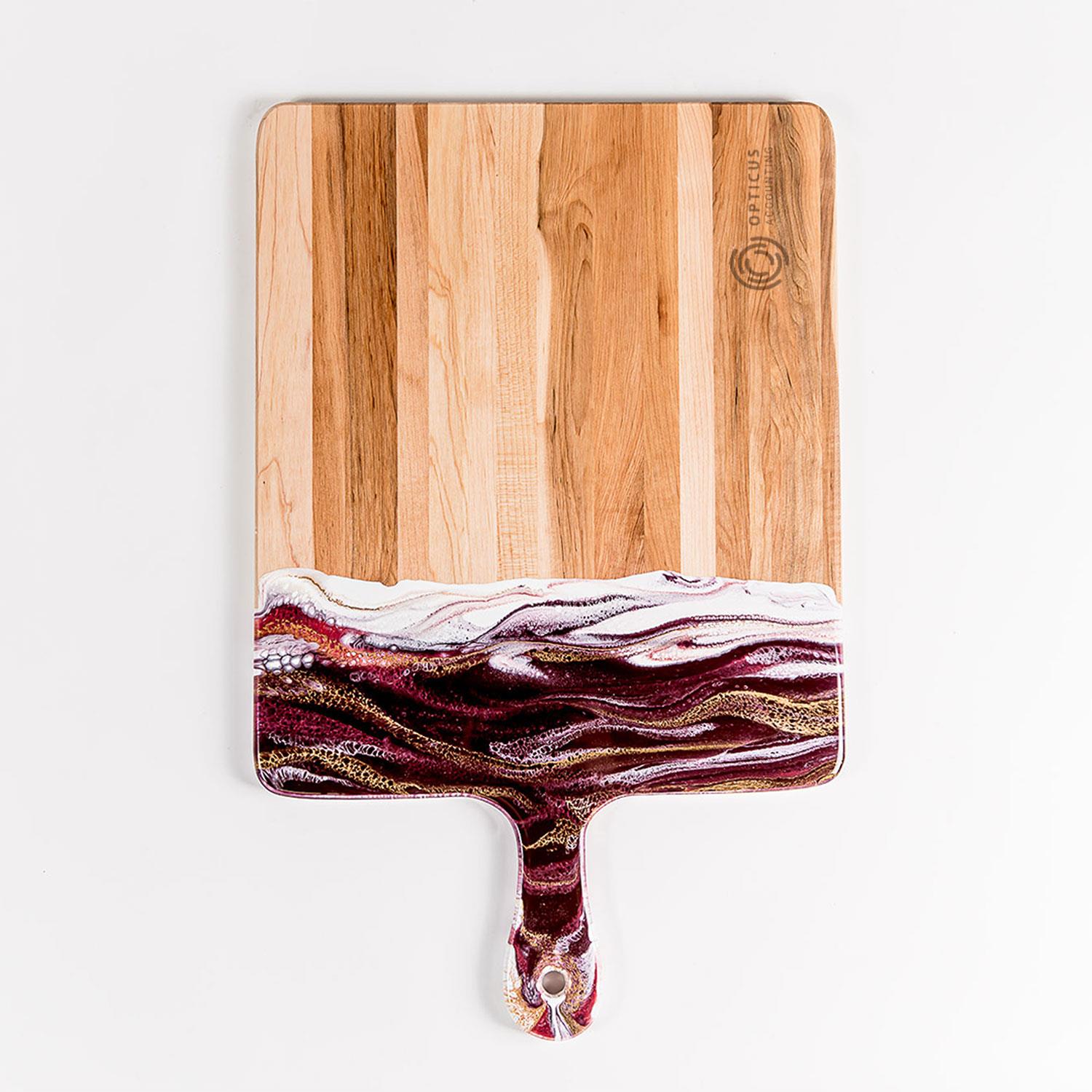 Picture of XL Acacia Cheese Board - Navy/White/Metallic
