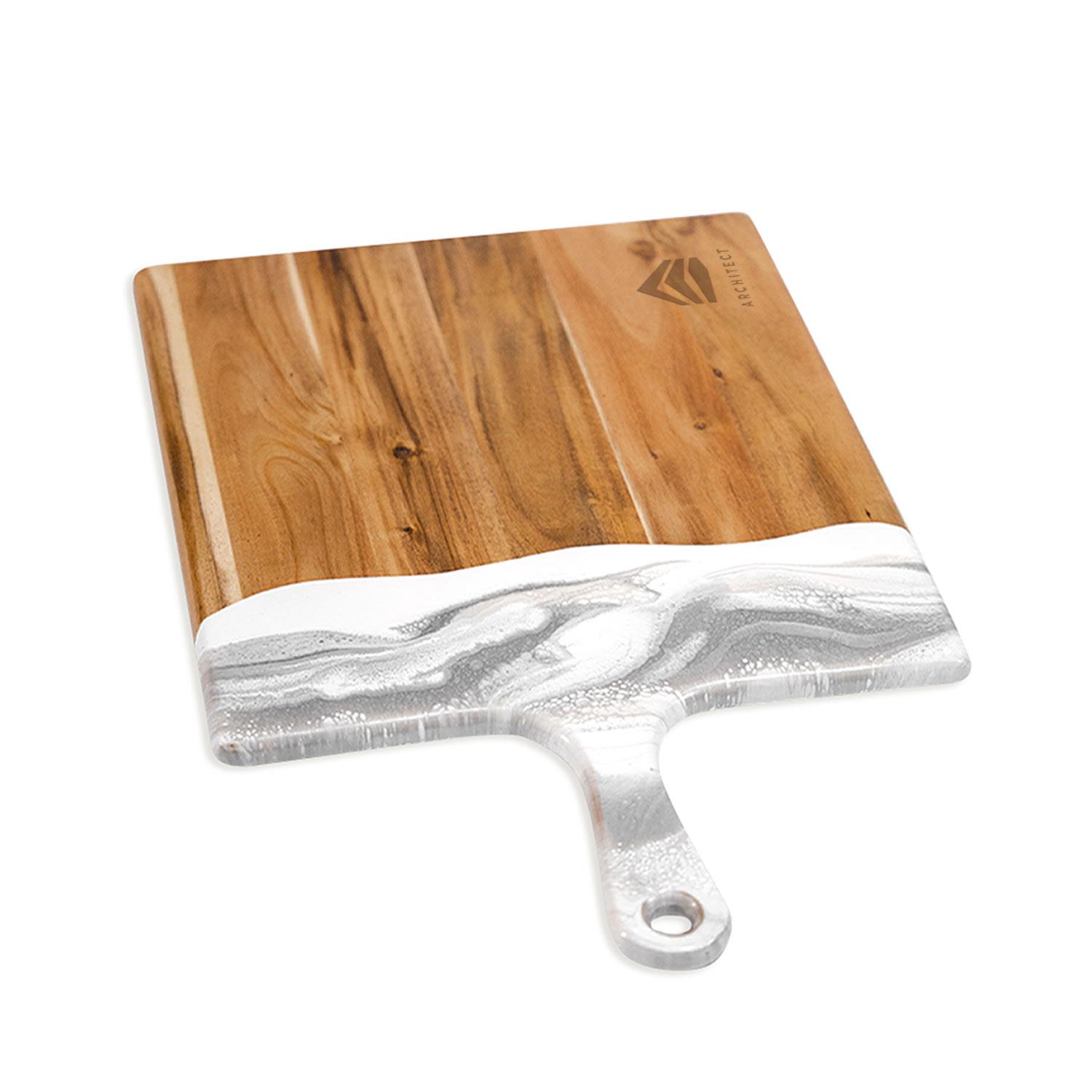 Picture of XL Acacia Cheese Board - Navy/White/Metallic