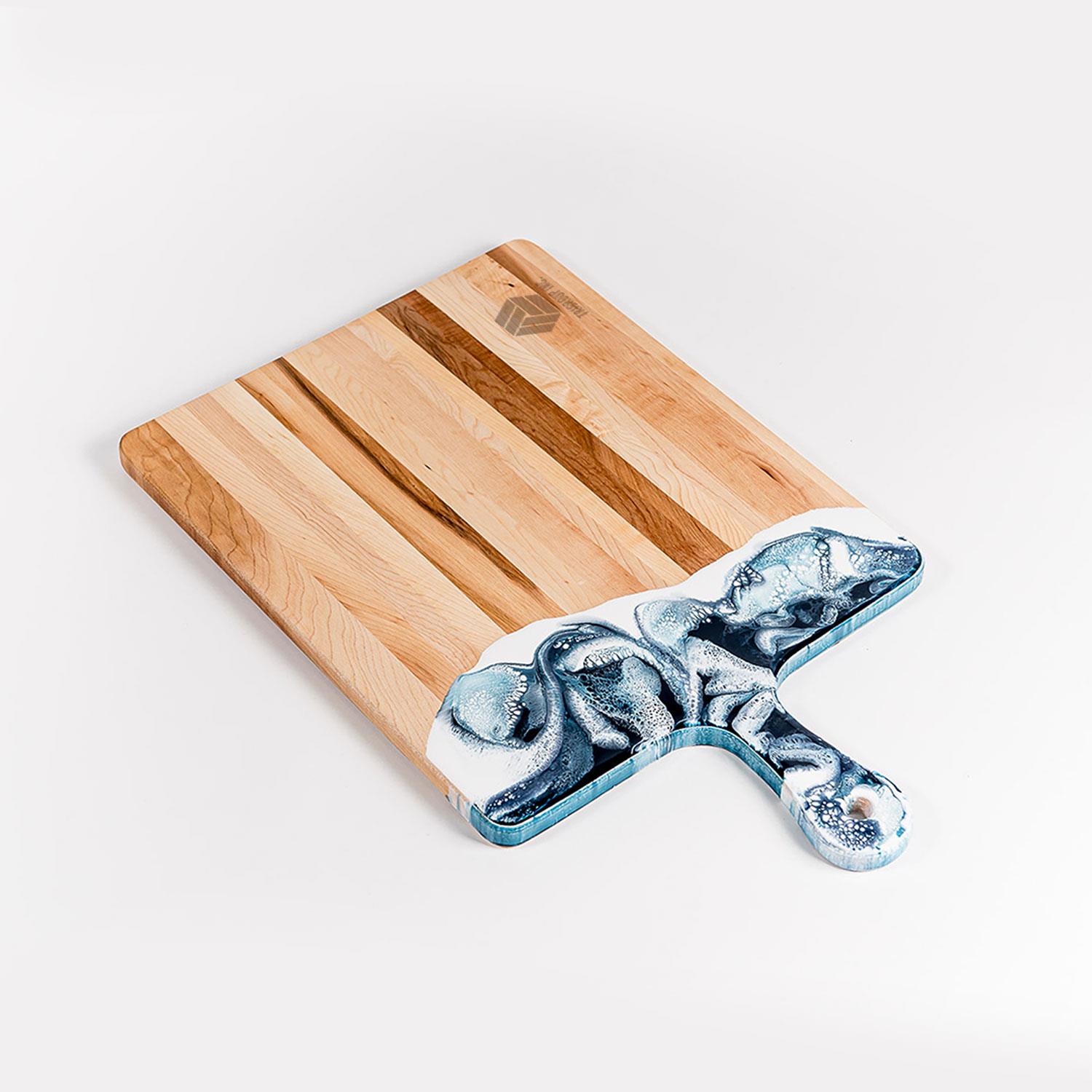 Picture of XL Acacia Cheese Board - Navy/White/Metallic