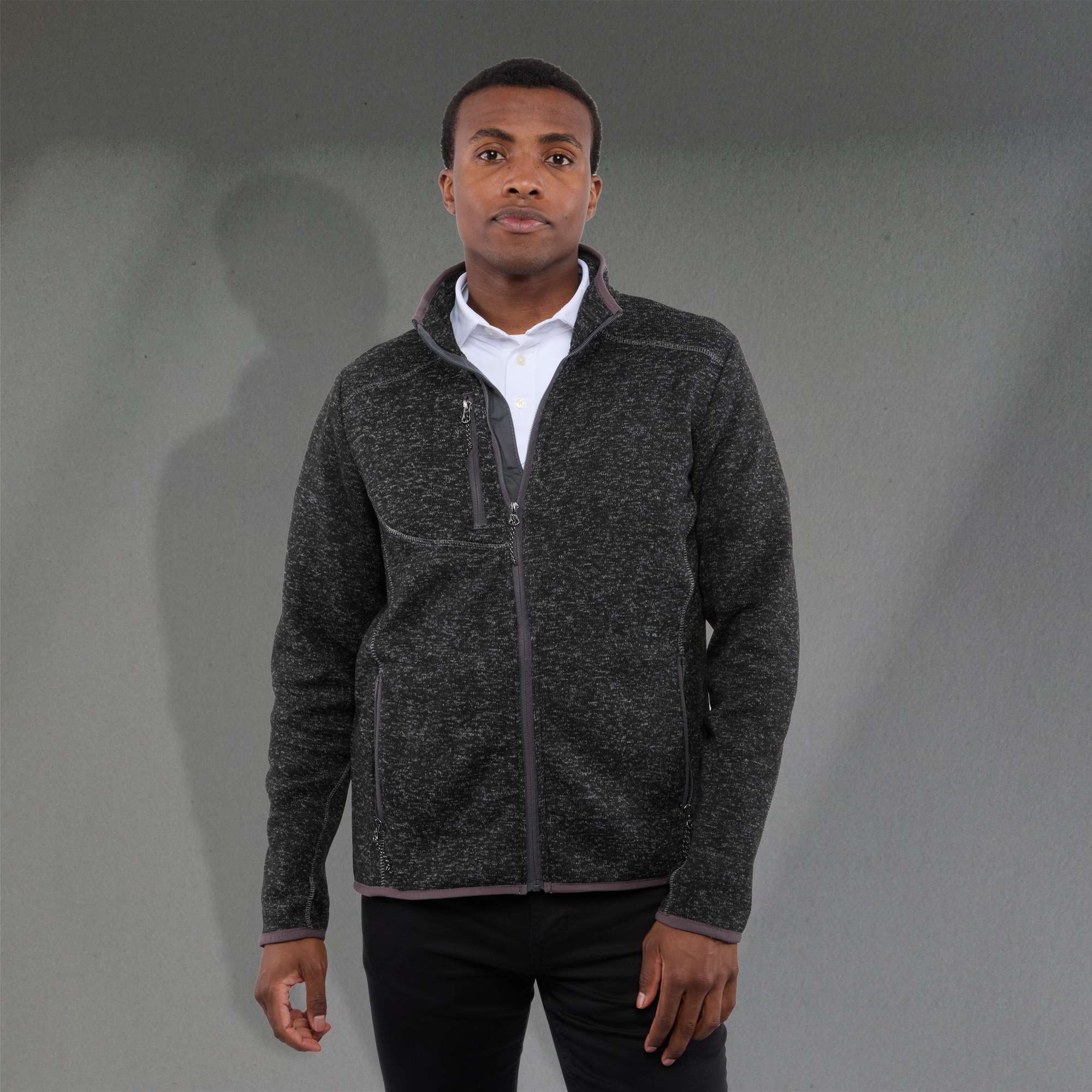 Picture of Men's TREMBLANT Sweater Knit Full Zip Jacket with Thumb Holes