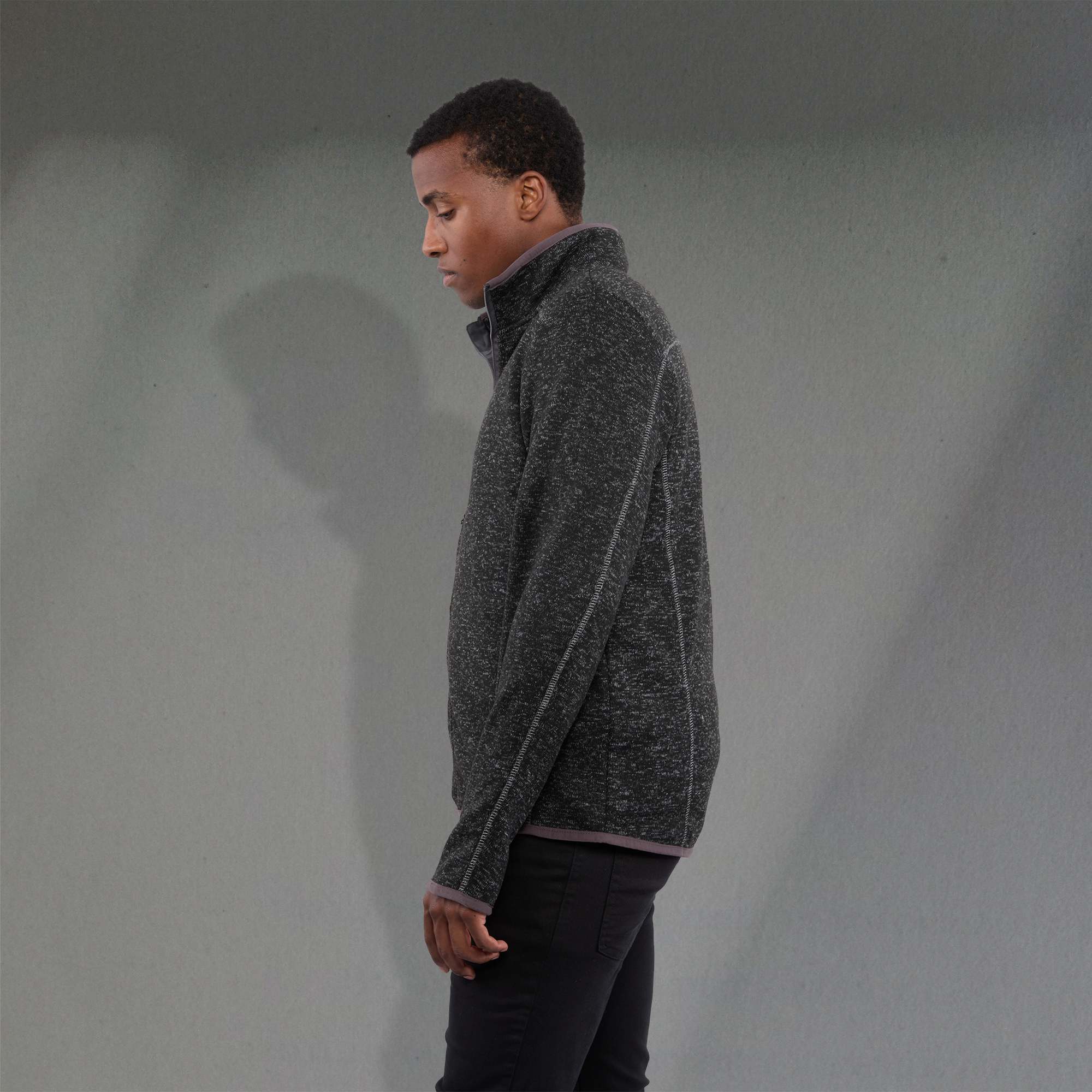 Picture of Men's TREMBLANT Sweater Knit Full Zip Jacket with Thumb Holes